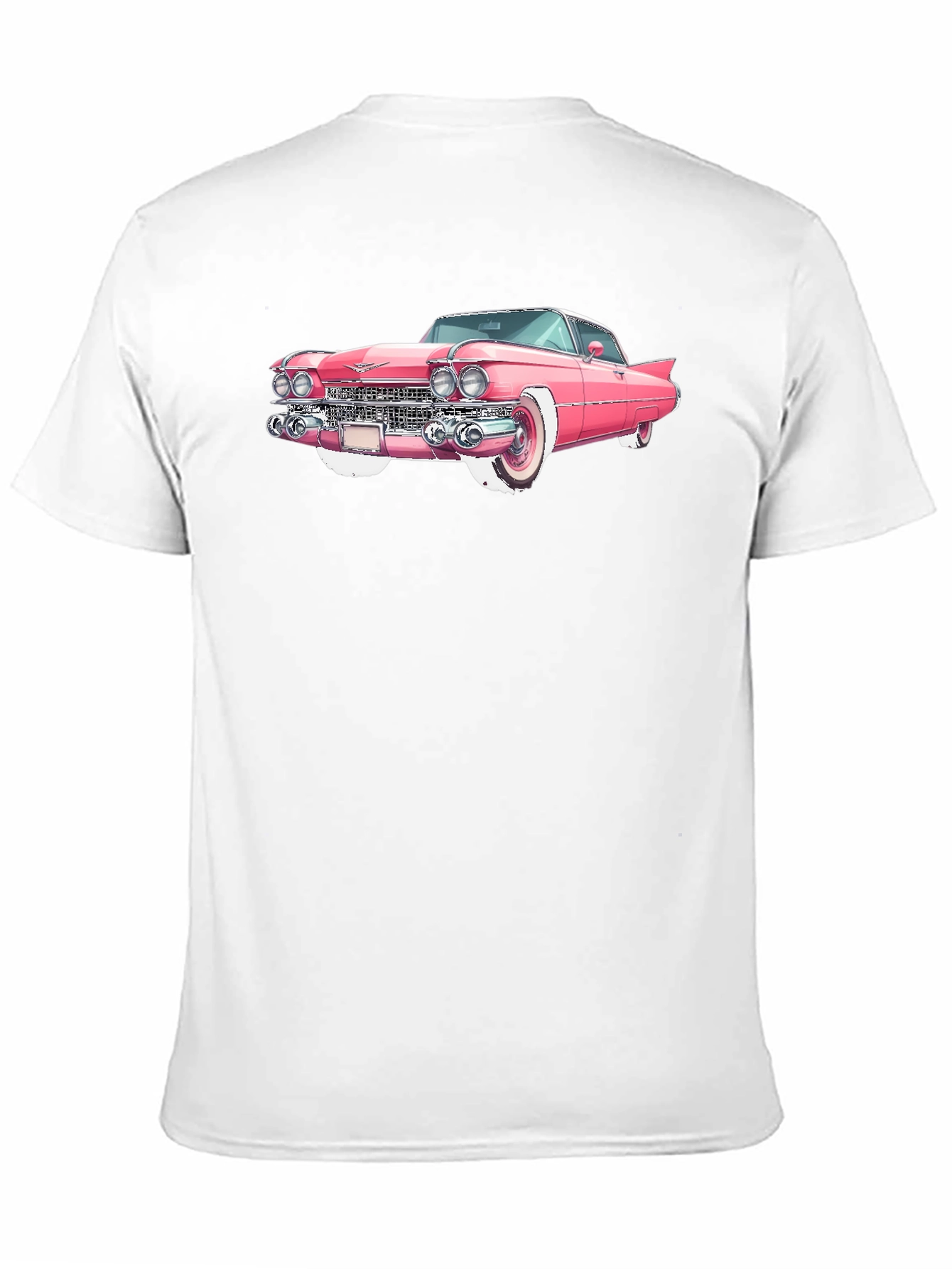 Pink Classic Car Graphic T-Shirt