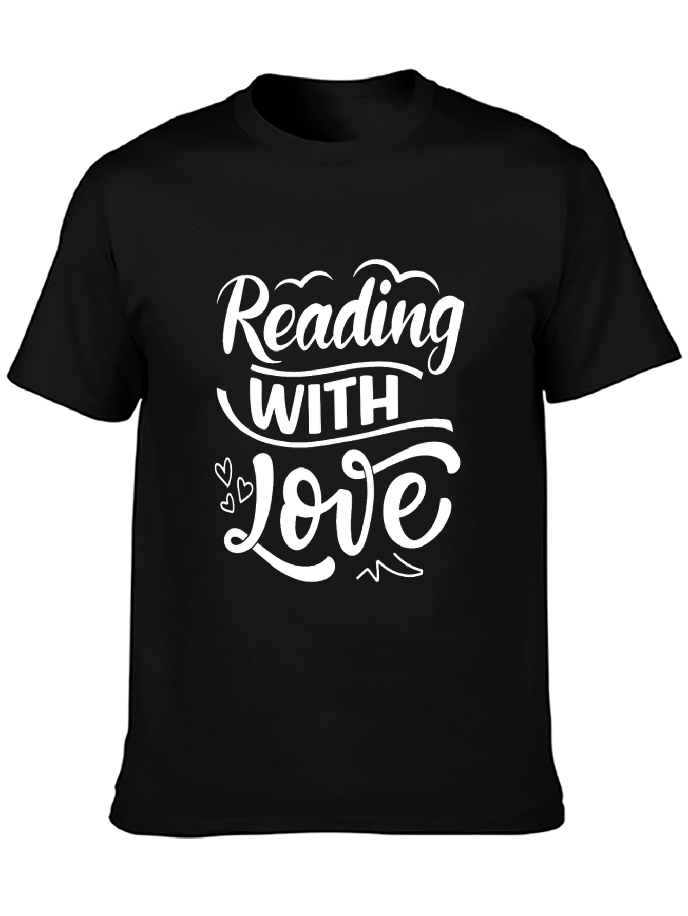 Reading with Love Black T-Shirt