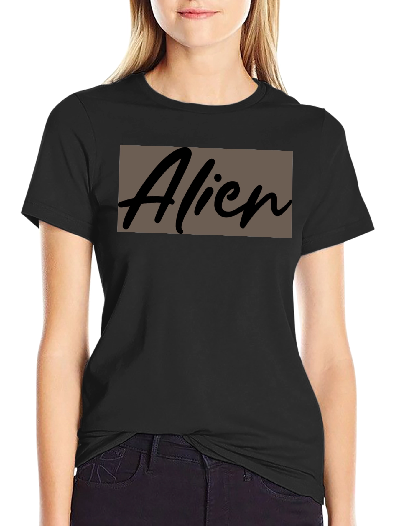Alien Graphic Print Crew Neck T-Shirt