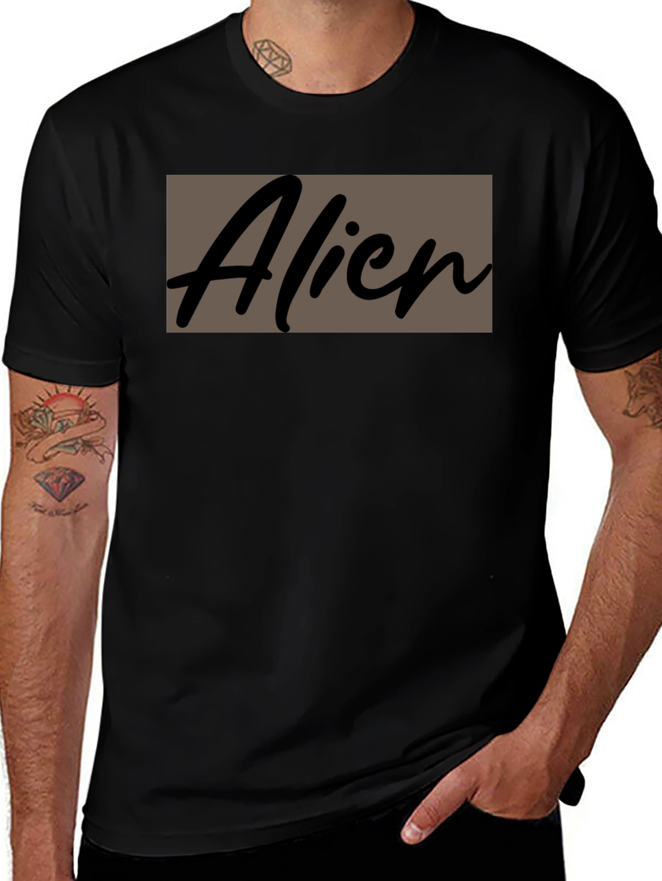 Alien Graphic Print Crew Neck T-Shirt