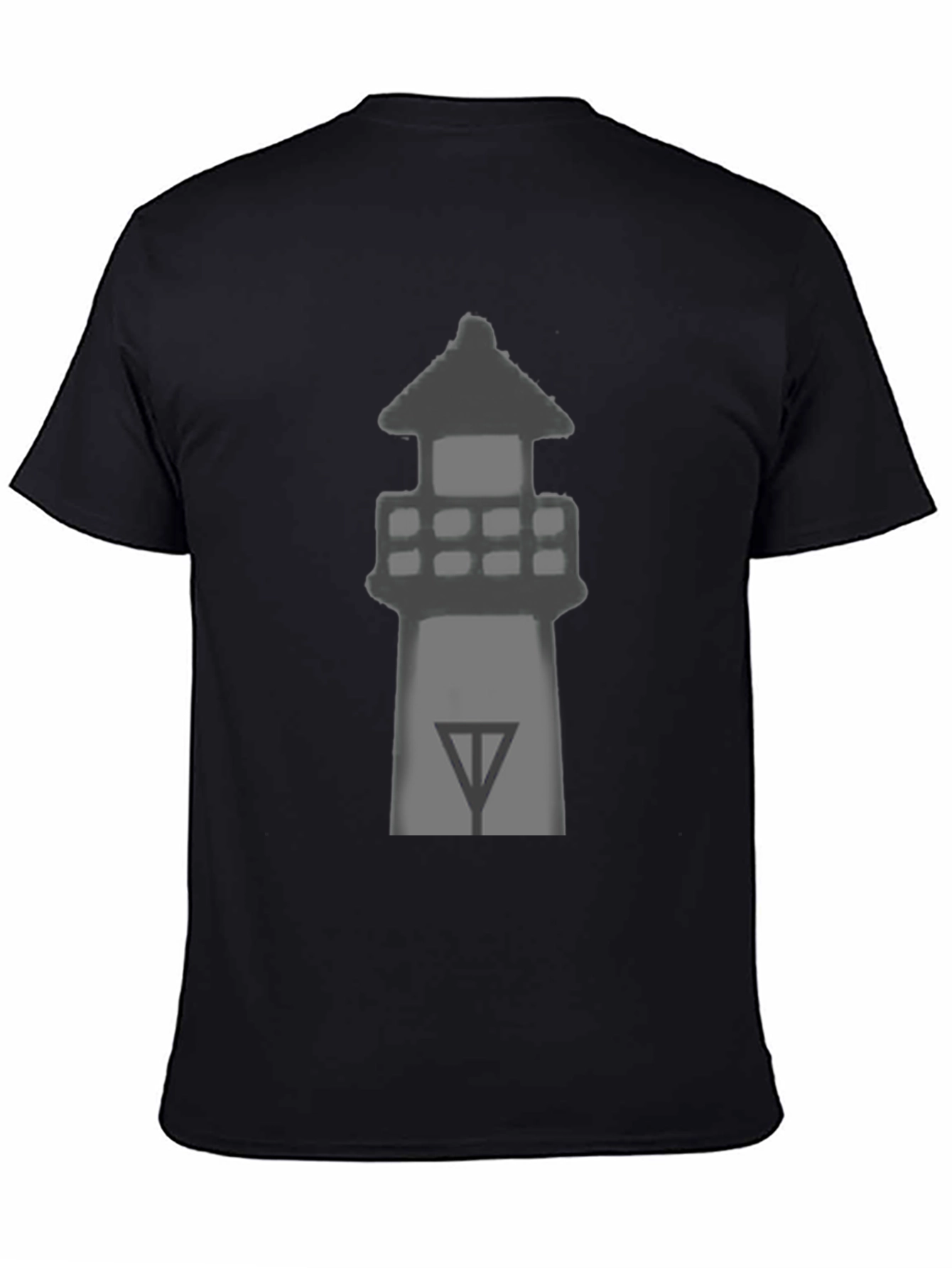 Mens Black Lighthouse Graphic Tee