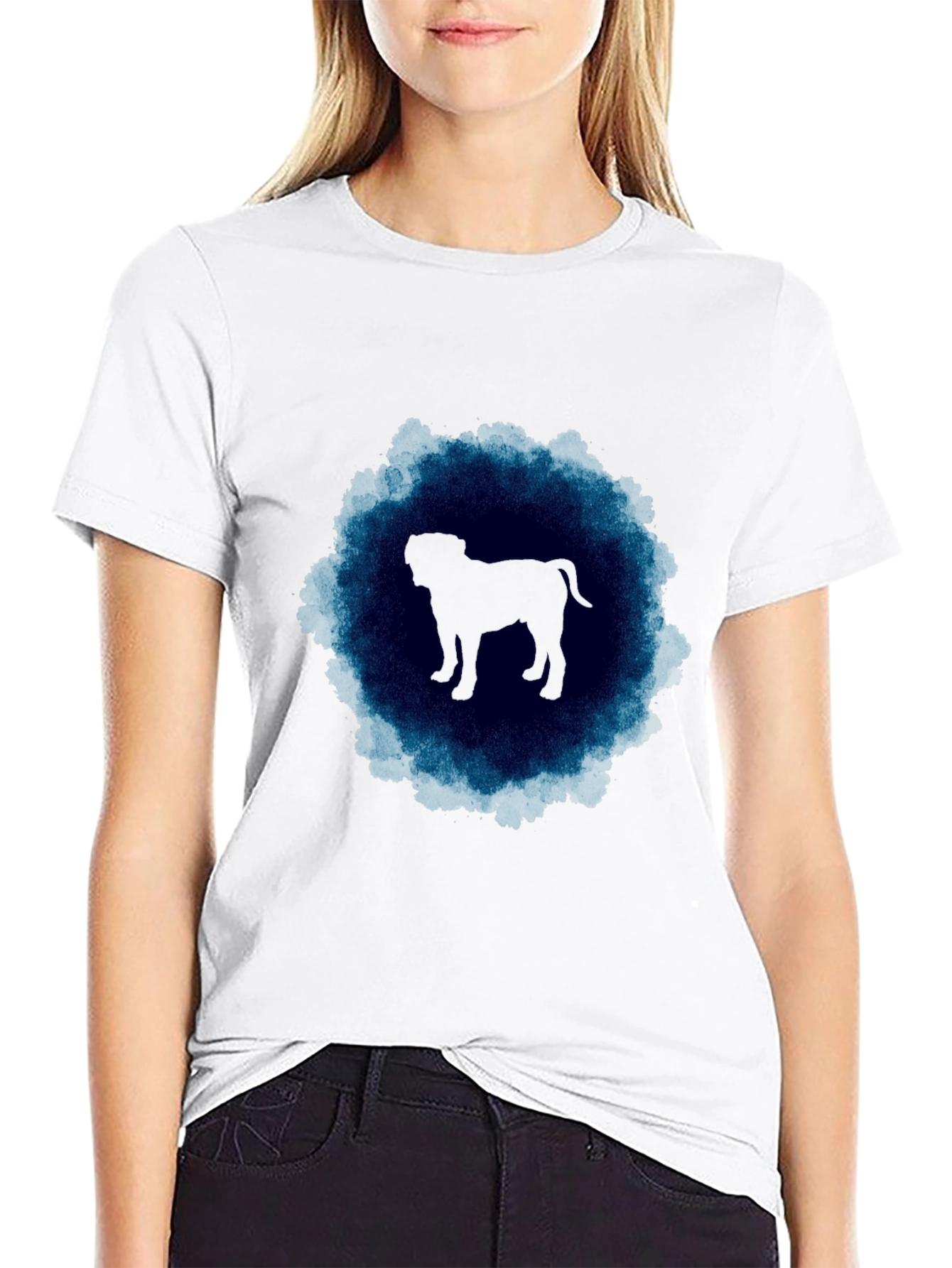 Dog Silhouette Graphic Tee - Mens Black T-Shirt