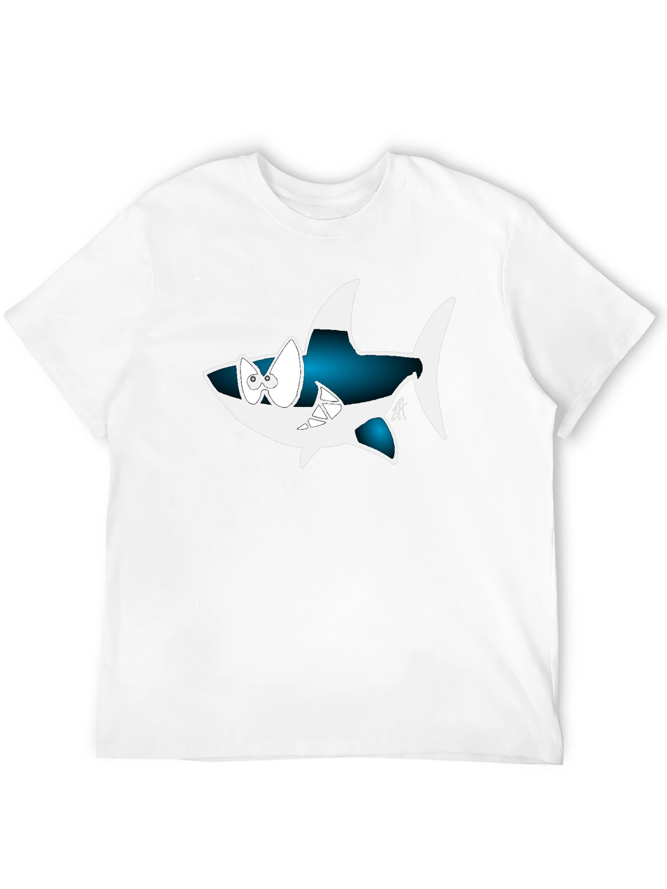 Cartoon Shark Graphic Tee - Cool Black Shirt