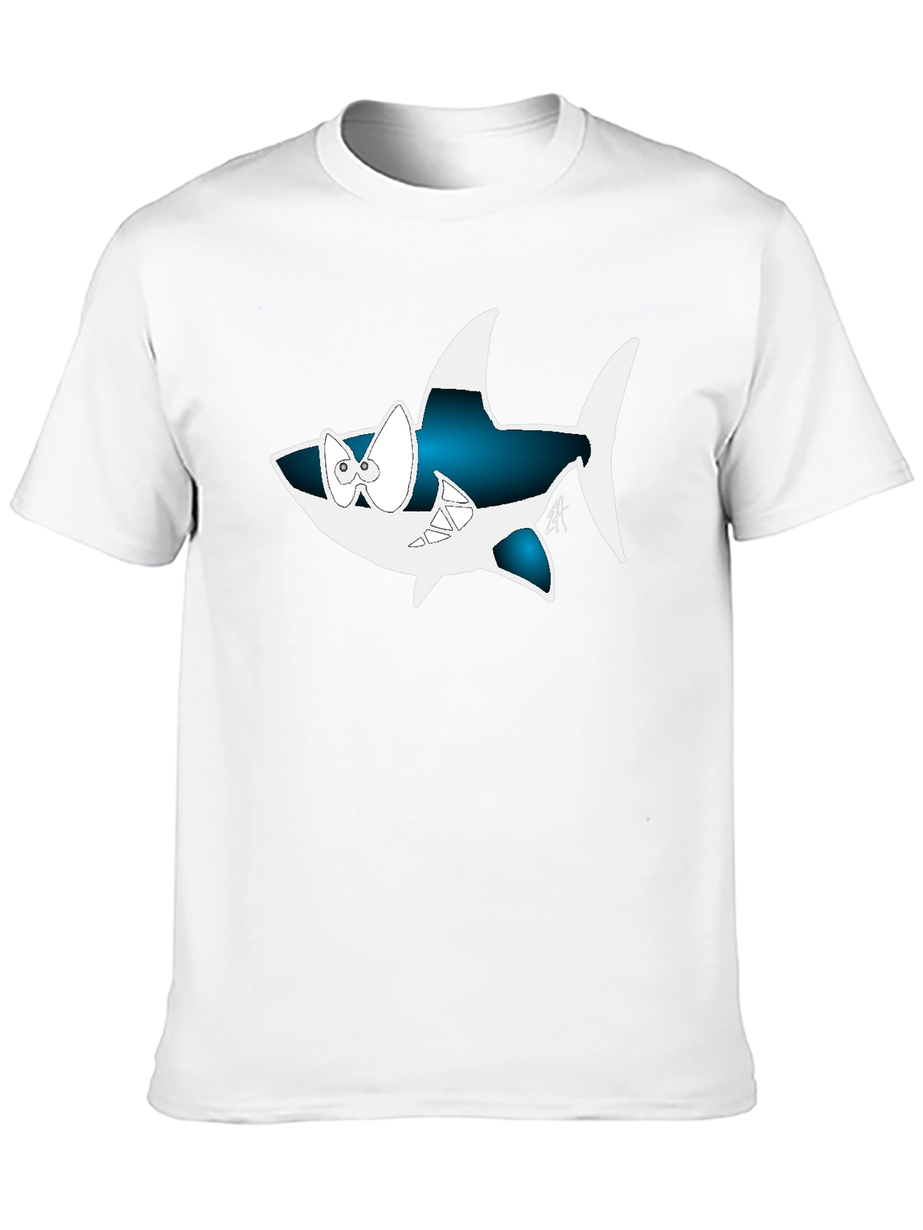 Cartoon Shark Graphic Tee - Cool Black Shirt