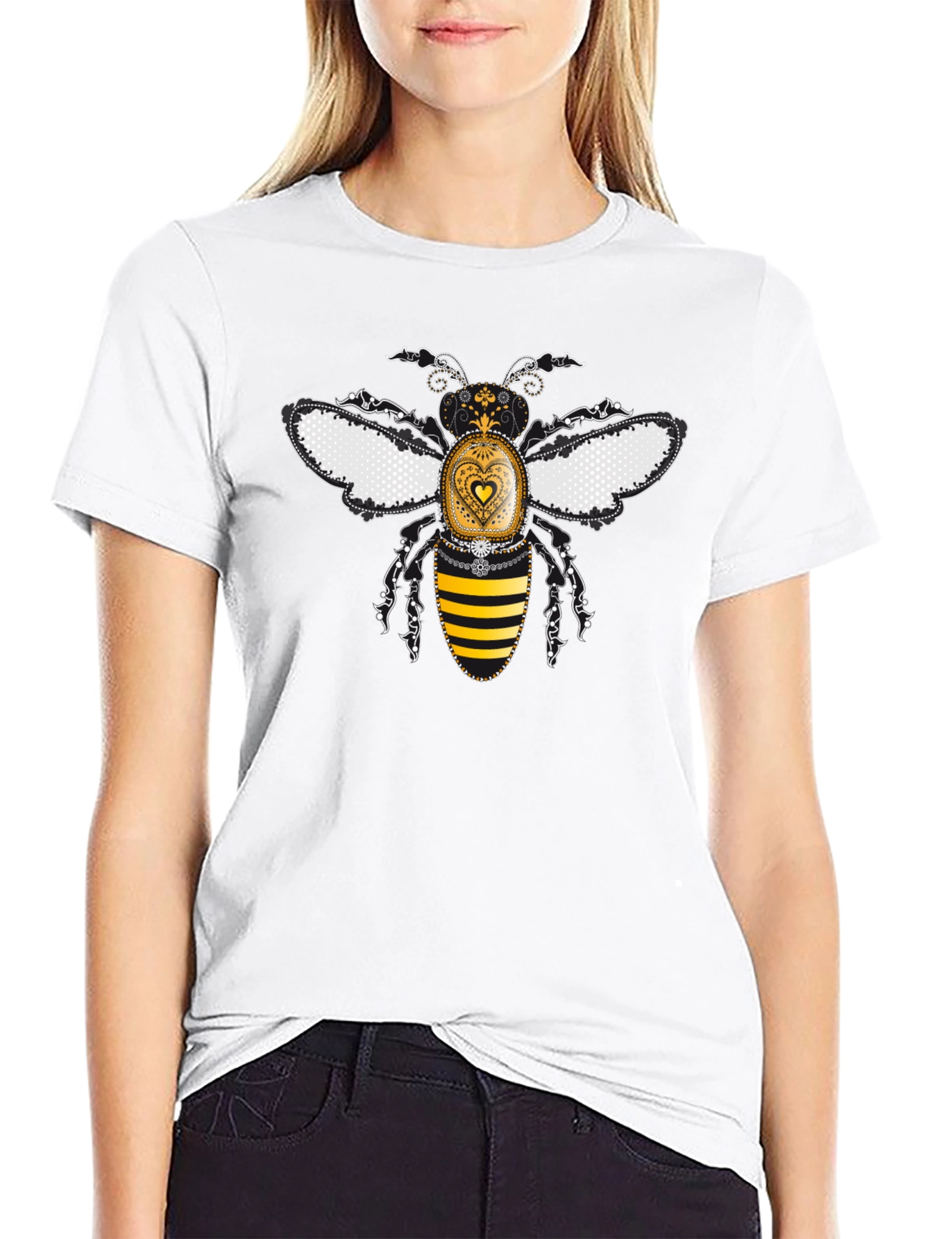 Decorative Bee Graphic T-Shirt