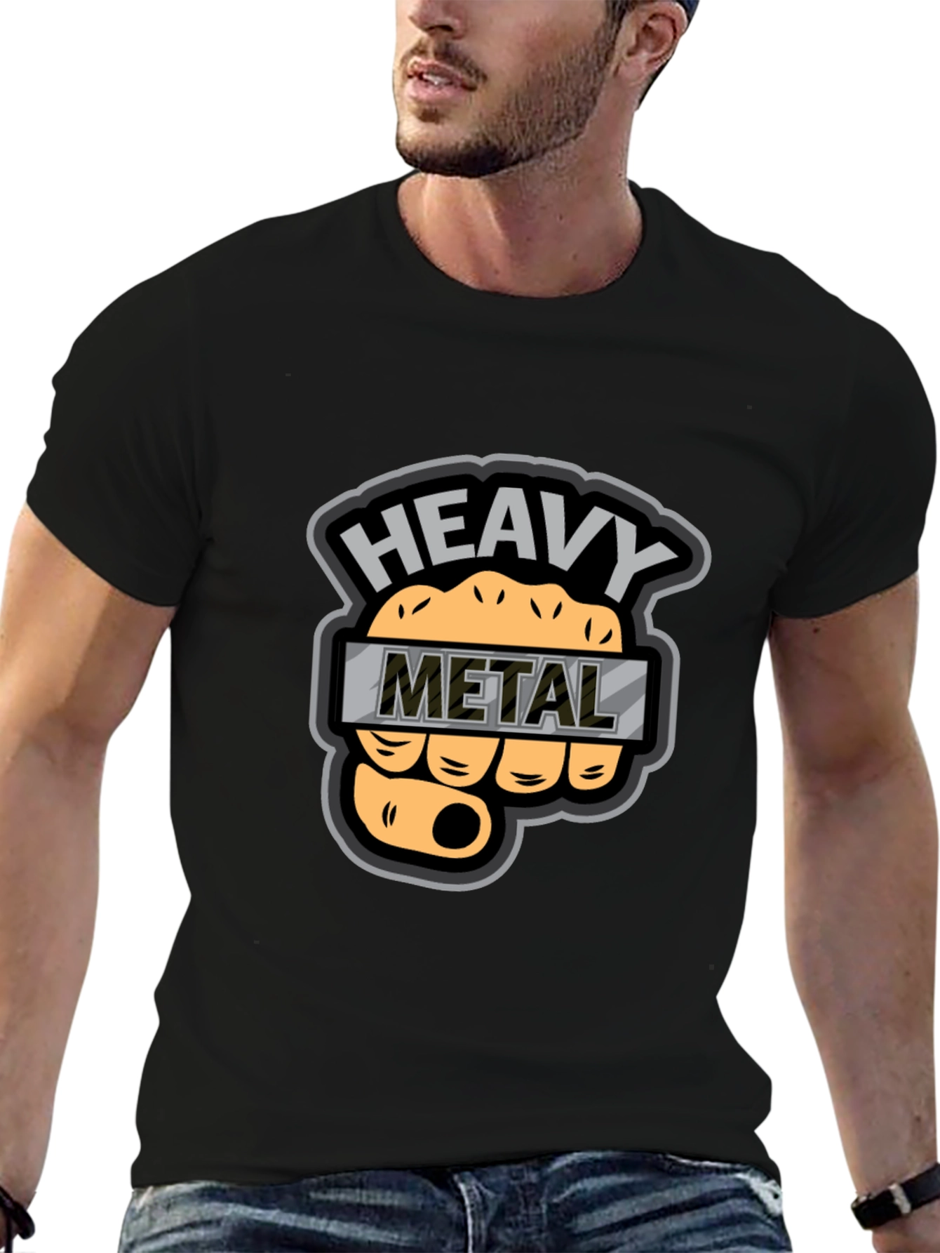 Heavy Metal Graphic Tee - Black Cotton T-Shirt