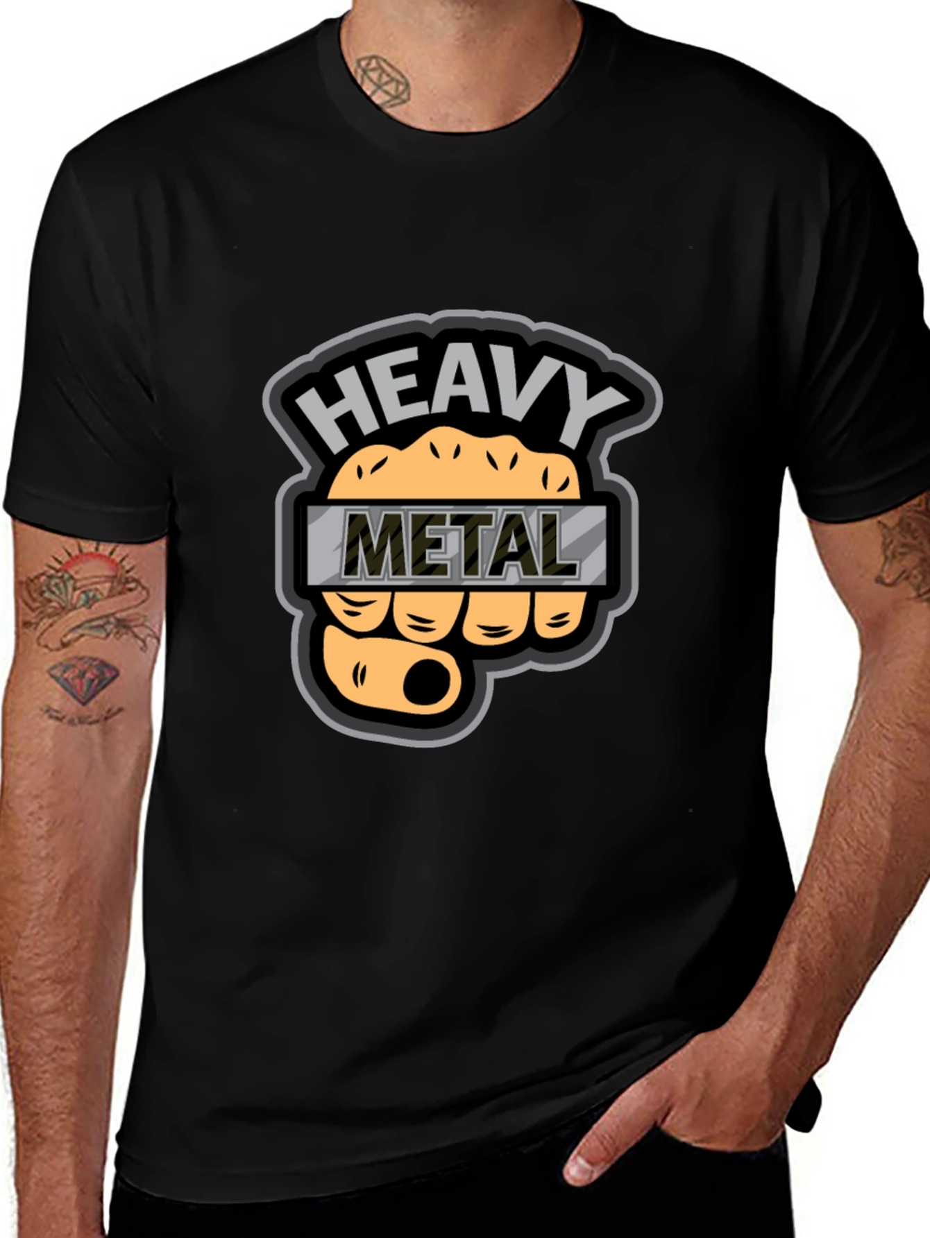 Heavy Metal Graphic Tee - Black Cotton T-Shirt