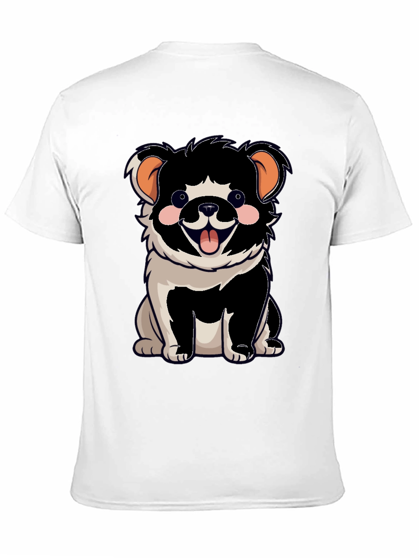 Cartoon Dog Graphic T-Shirt Black Unisex