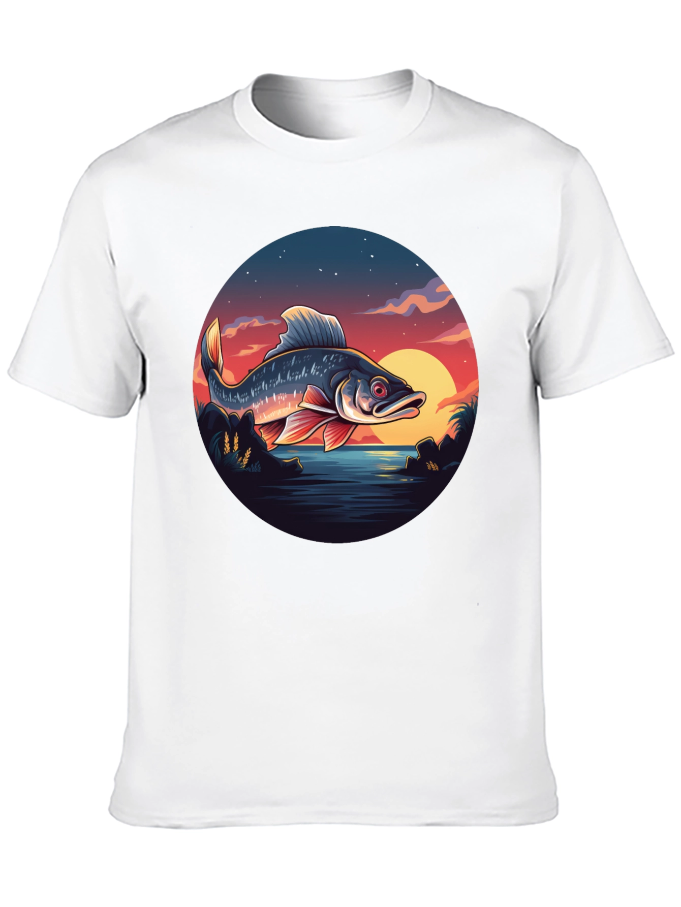 Fishing Sunset Graphic Tee