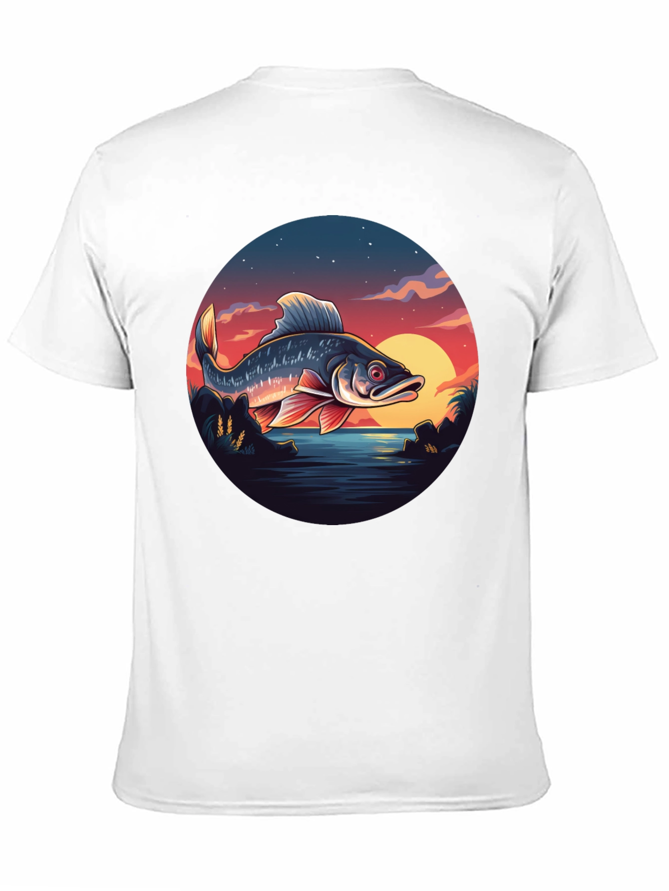 Fishing Sunset Graphic Tee