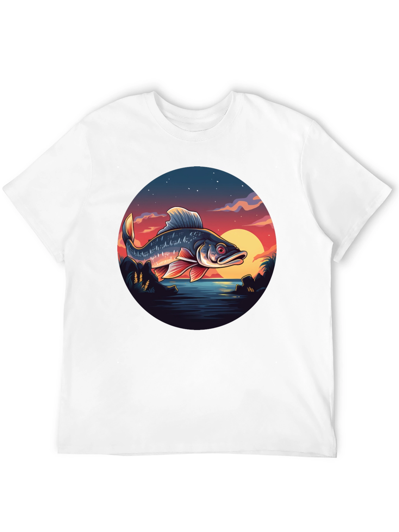 Fishing Sunset Graphic Tee