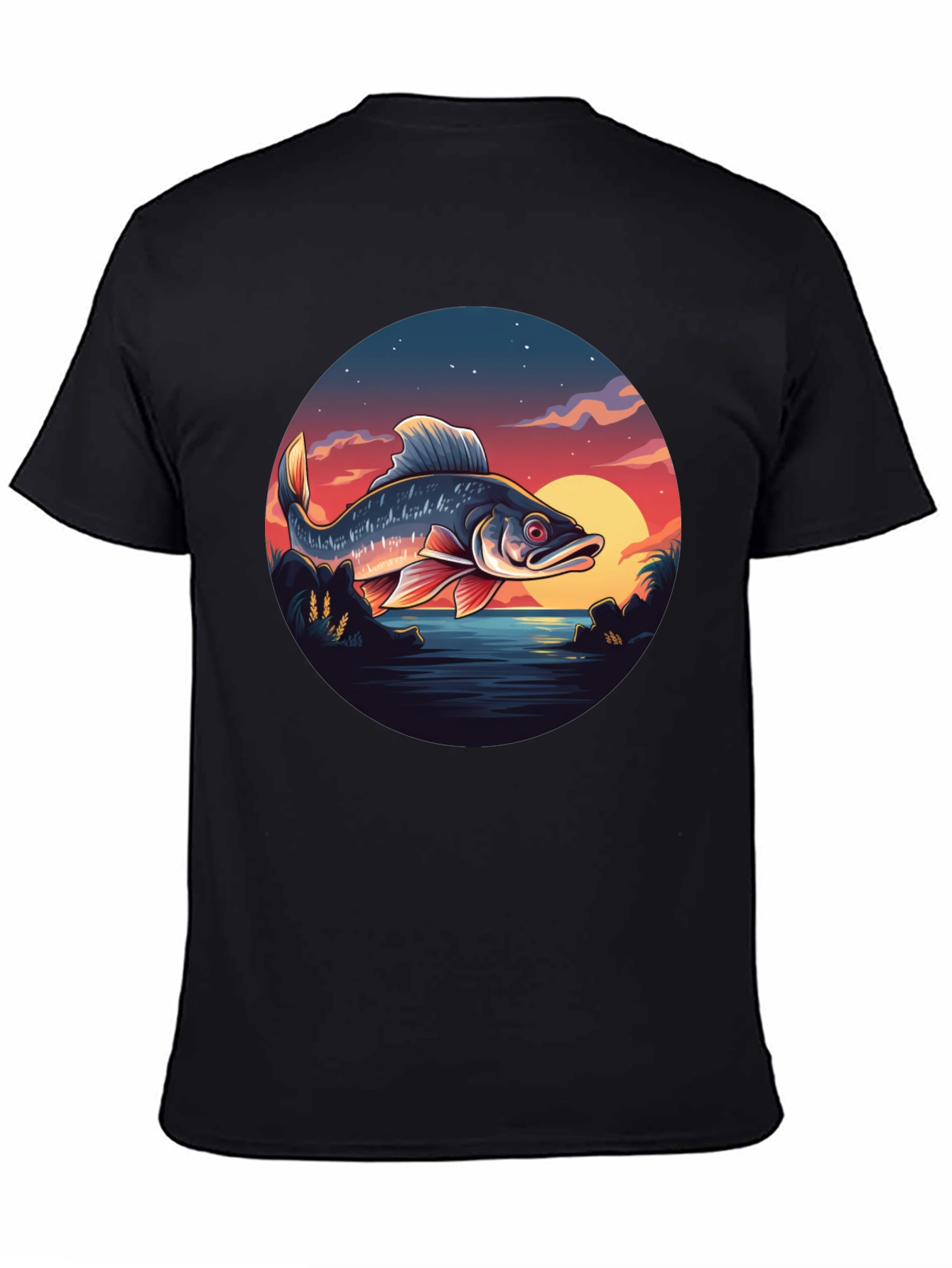 Fishing Sunset Graphic Tee