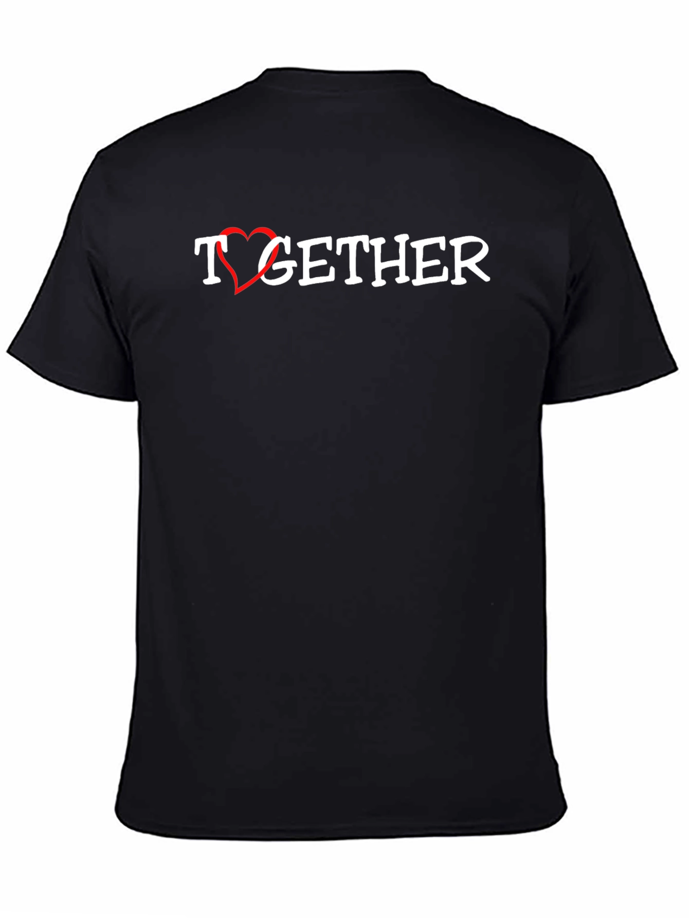 Together Heart Graphic Black T-Shirt