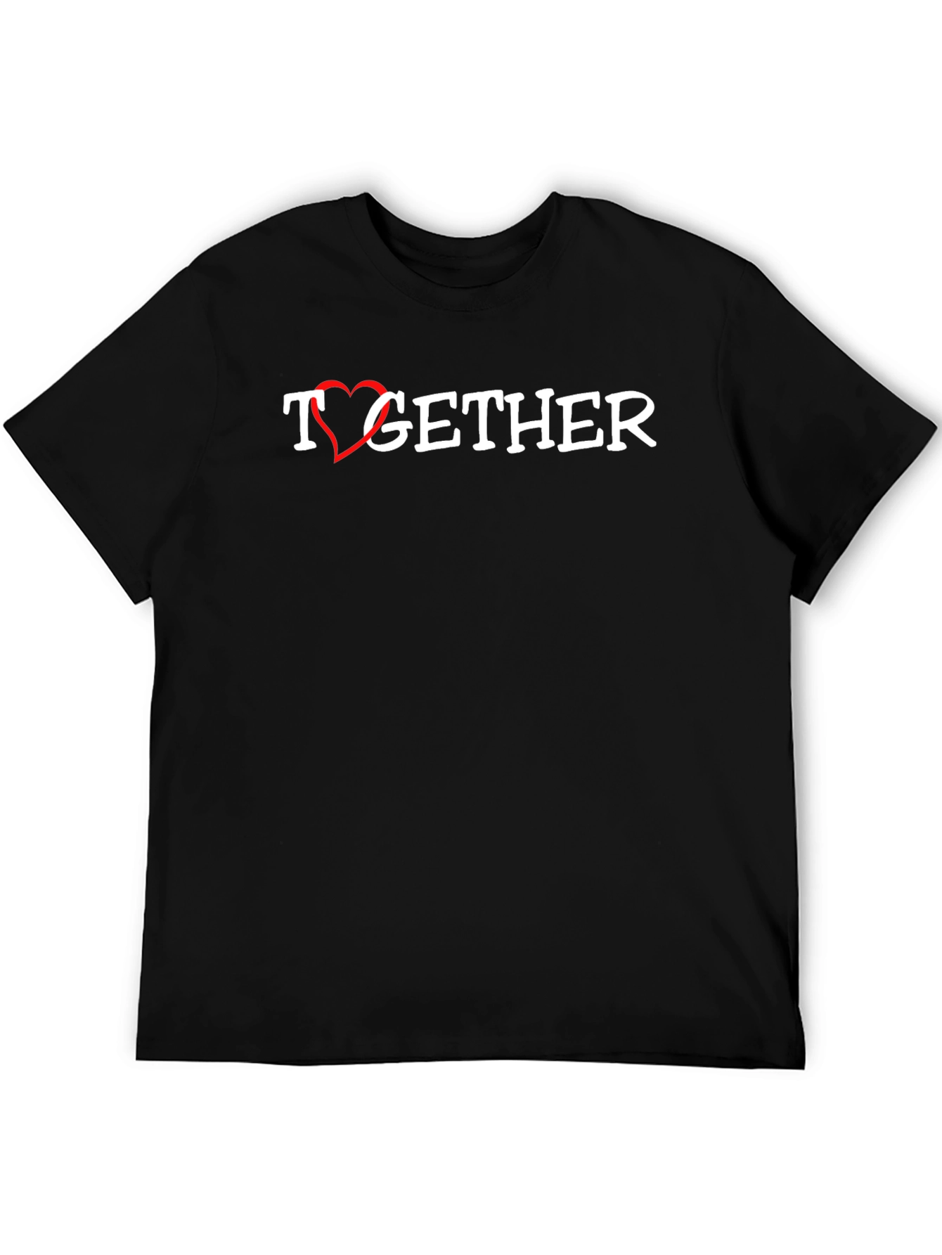 Together Heart Graphic Black T-Shirt
