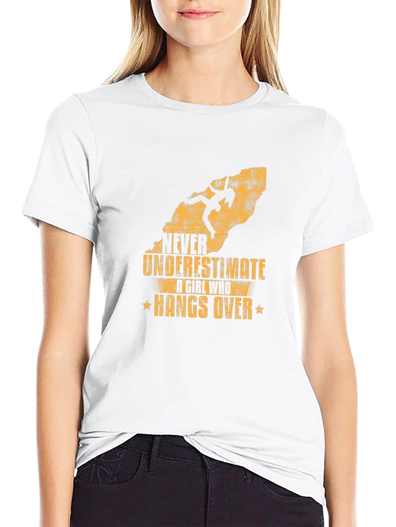 Never Underestimate Girl Who Hangs Over T-Shirt