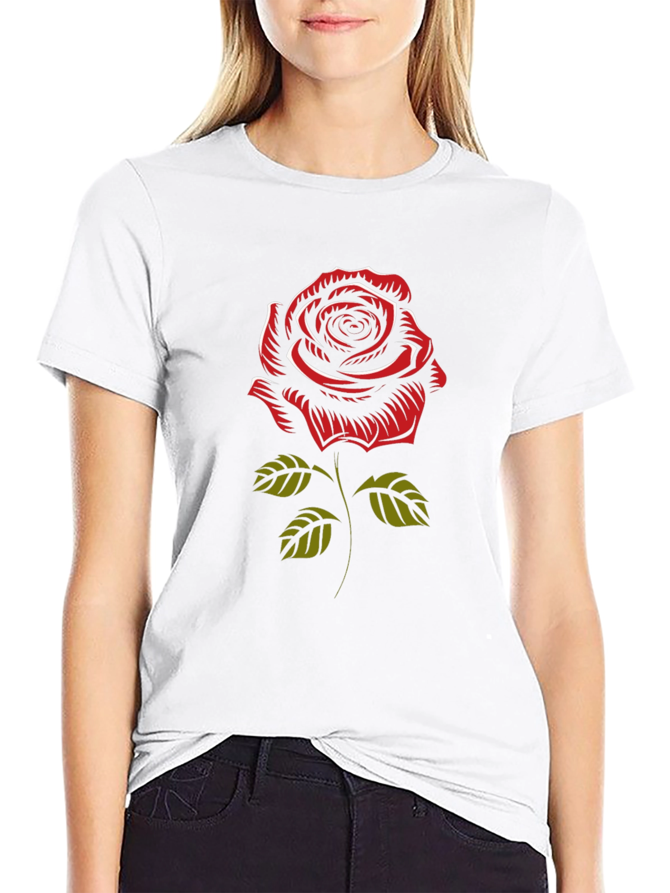 Rose Graphic Black T-Shirt - Stylish Mens Tee