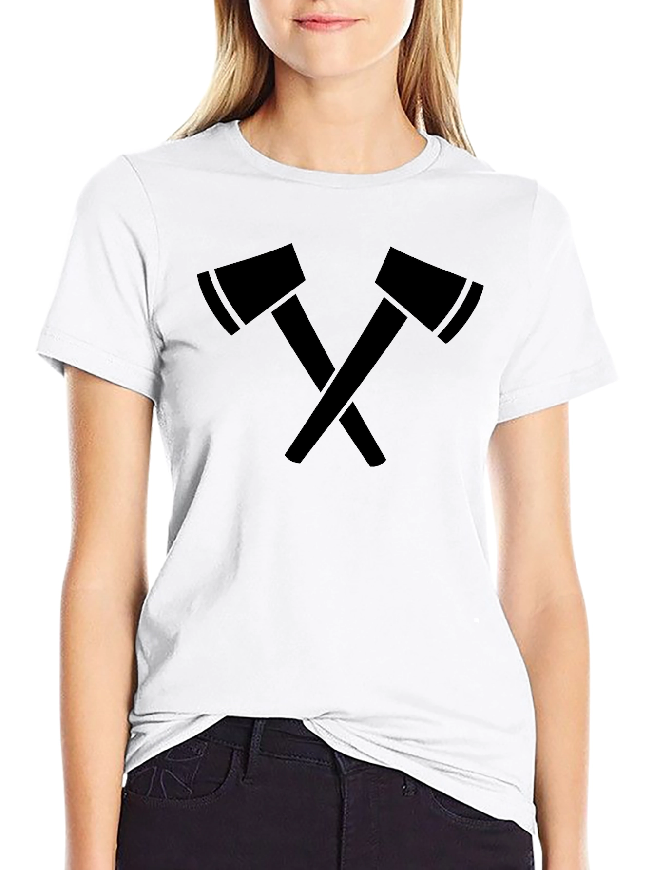 Crossed Axes Graphic T-Shirt - Black
