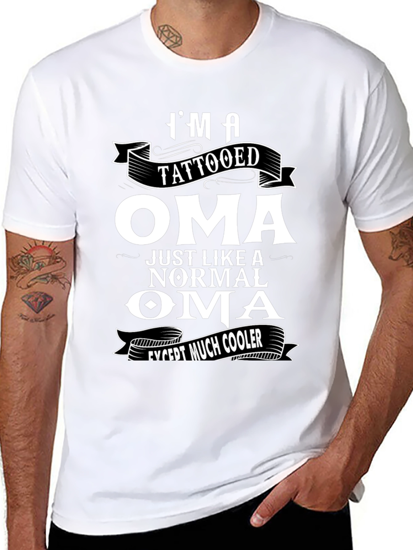 Tattooed Oma T-Shirt: Cooler Than Normal Black