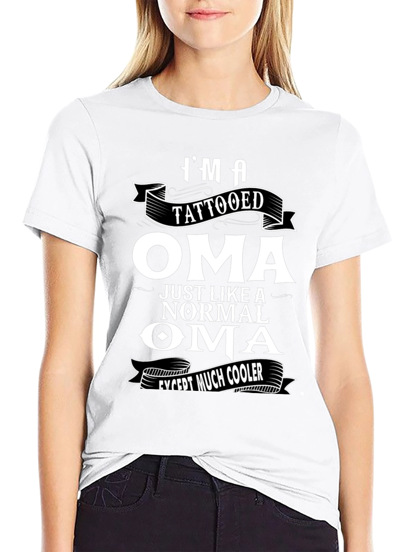 Tattooed Oma T-Shirt: Cooler Than Normal Black