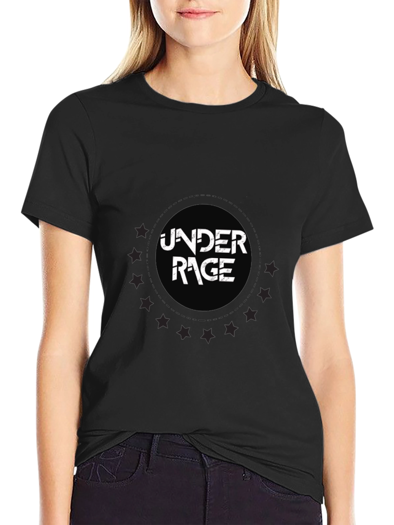 Under Rage Graphic Print Black T-Shirt
