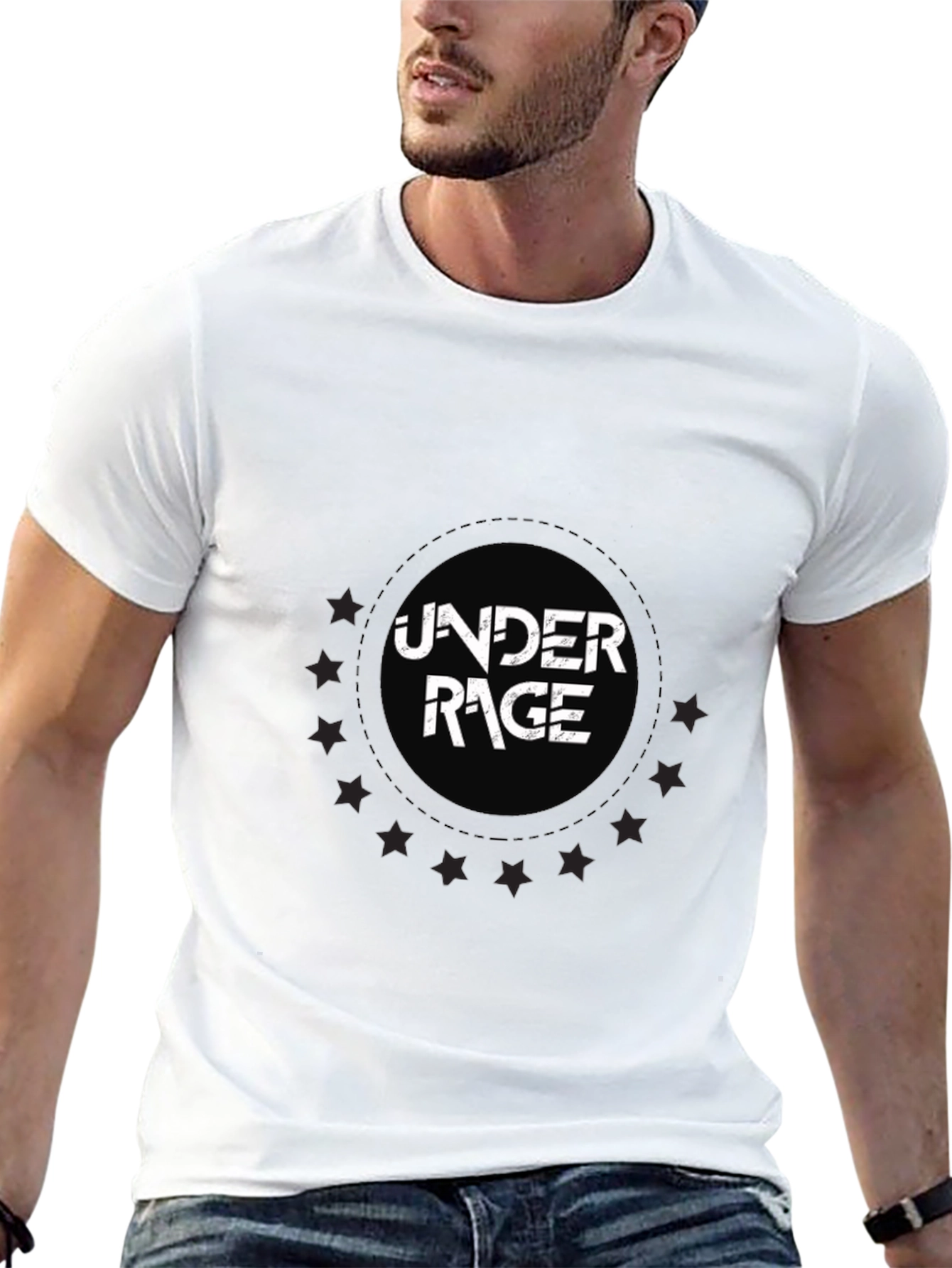 Under Rage Graphic Print Black T-Shirt