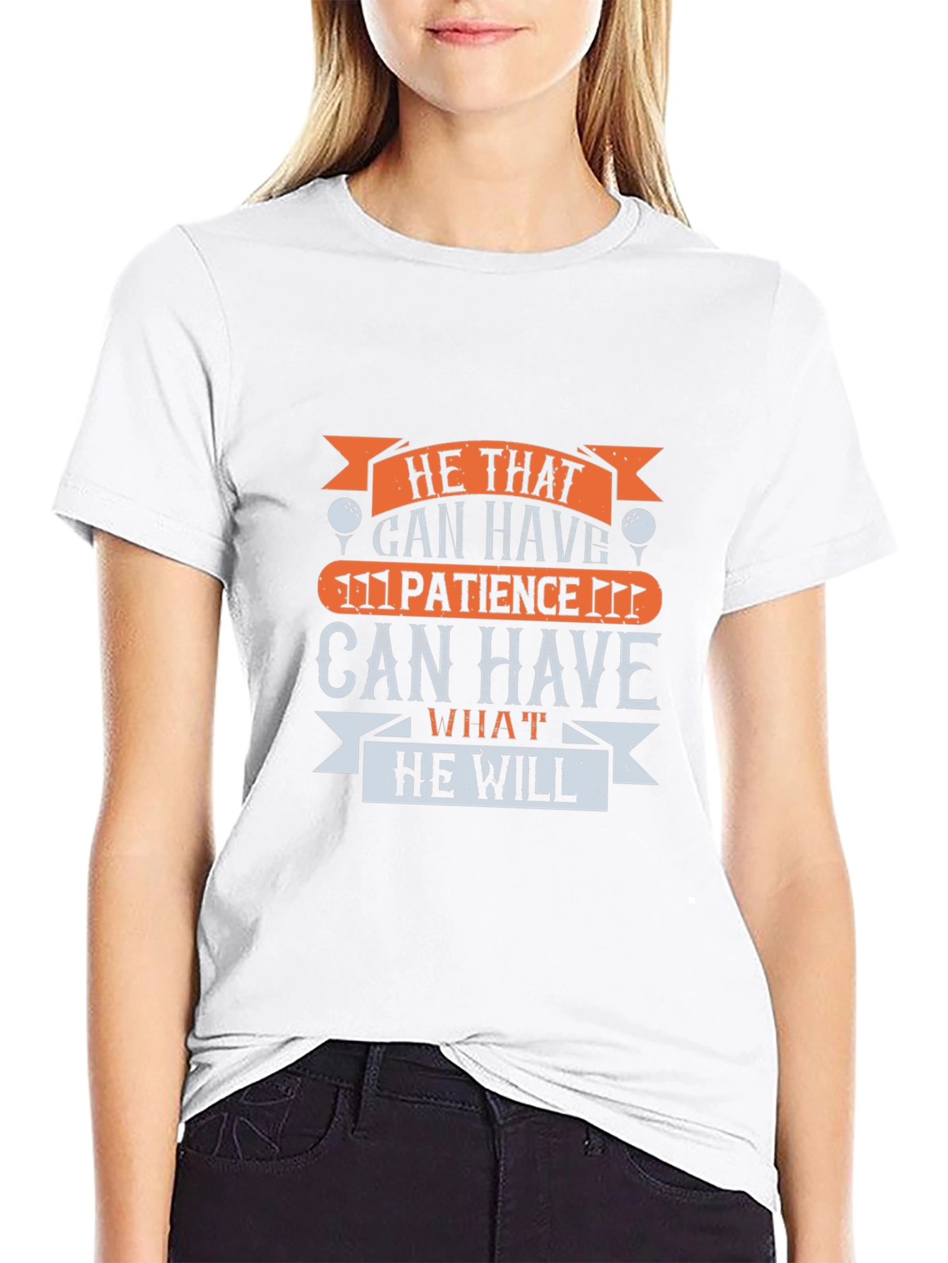 Golf Patience Graphic Tee - Black Cotton T-Shirt