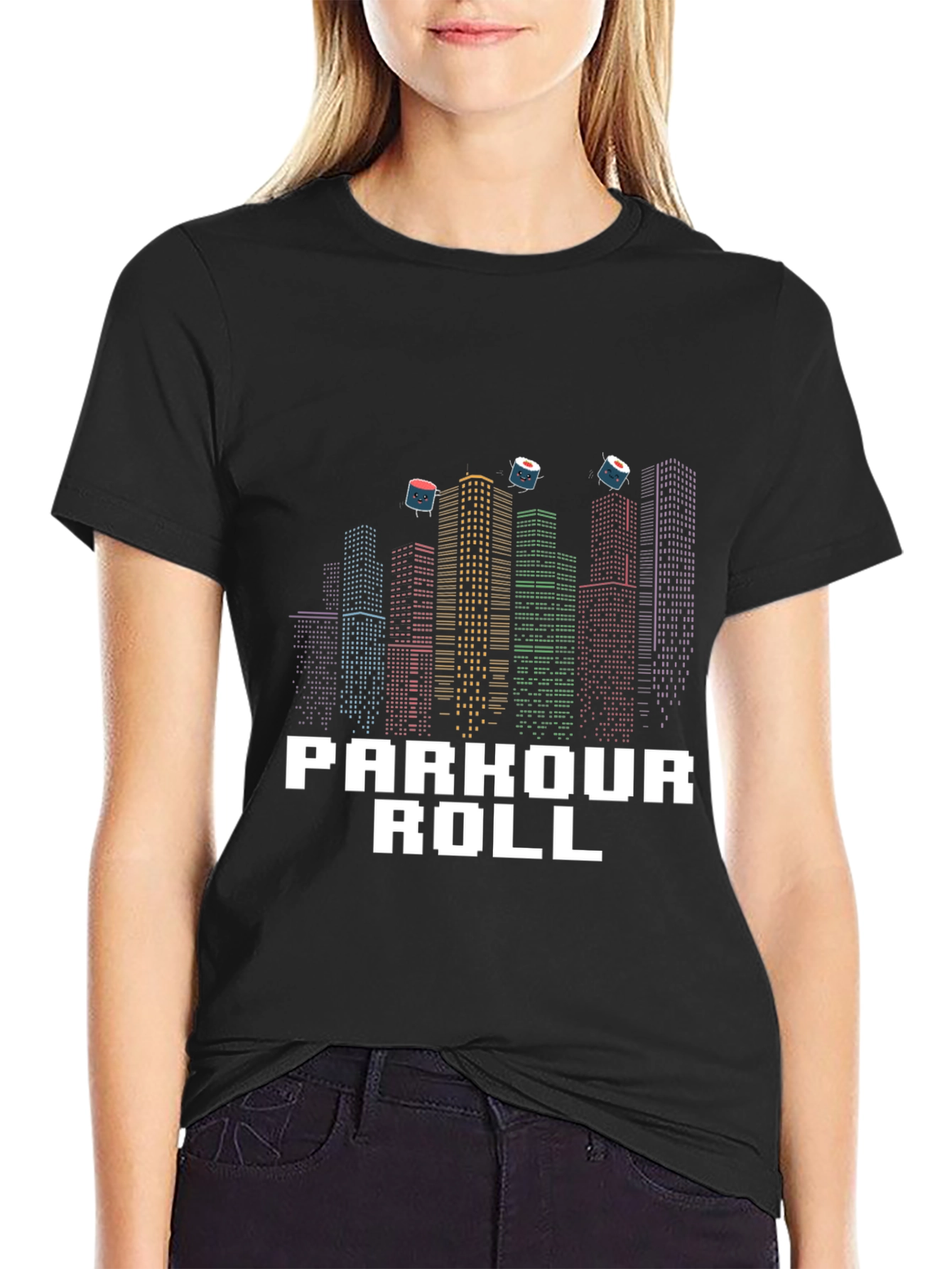 Parkour Roll Graphic T-Shirt - Urban Sushi Design