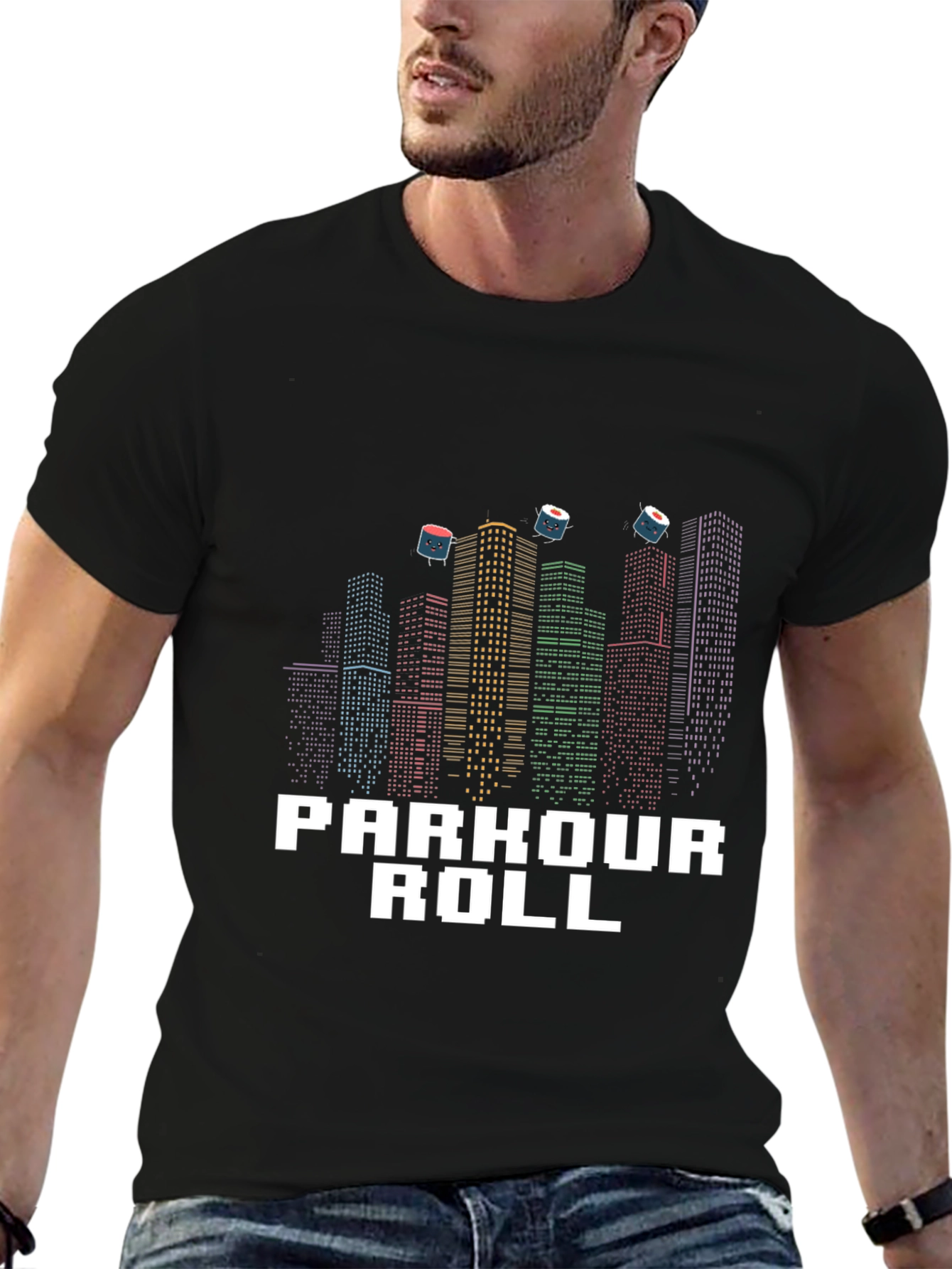 Parkour Roll Graphic T-Shirt - Urban Sushi Design
