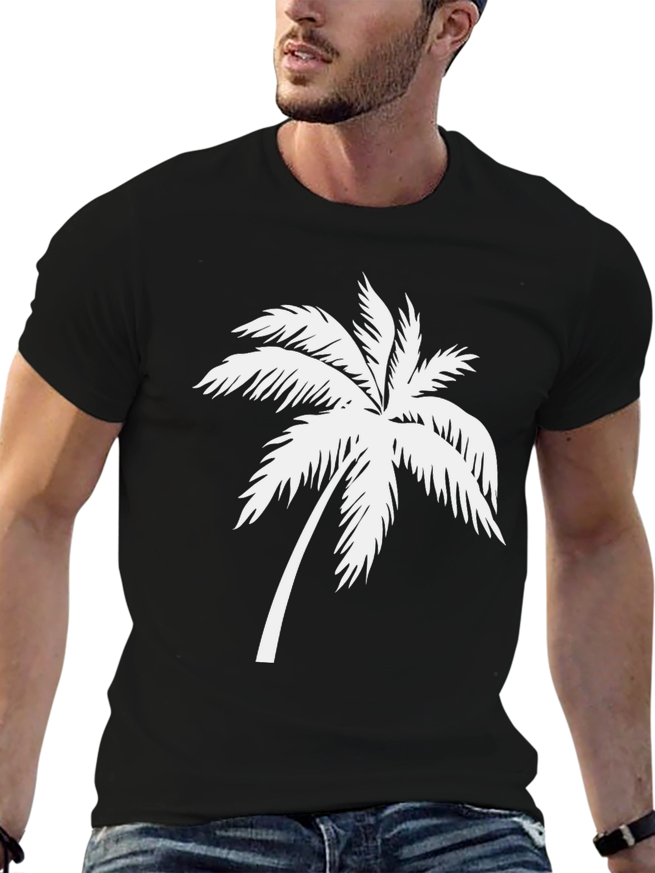 Black Palm Tree Graphic Tee - Island Vibes