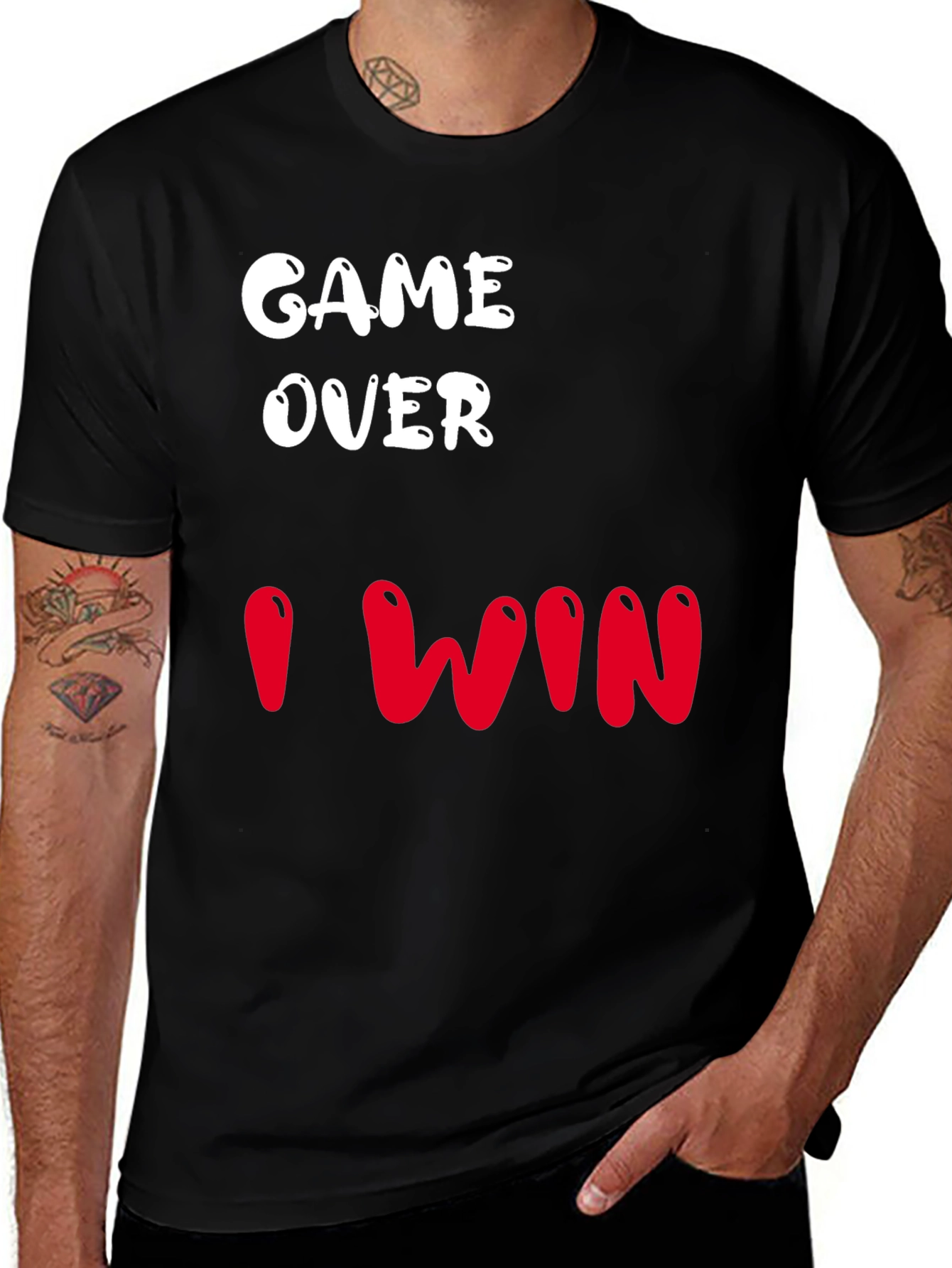 Game Over I Win Graphic T-Shirt - Black