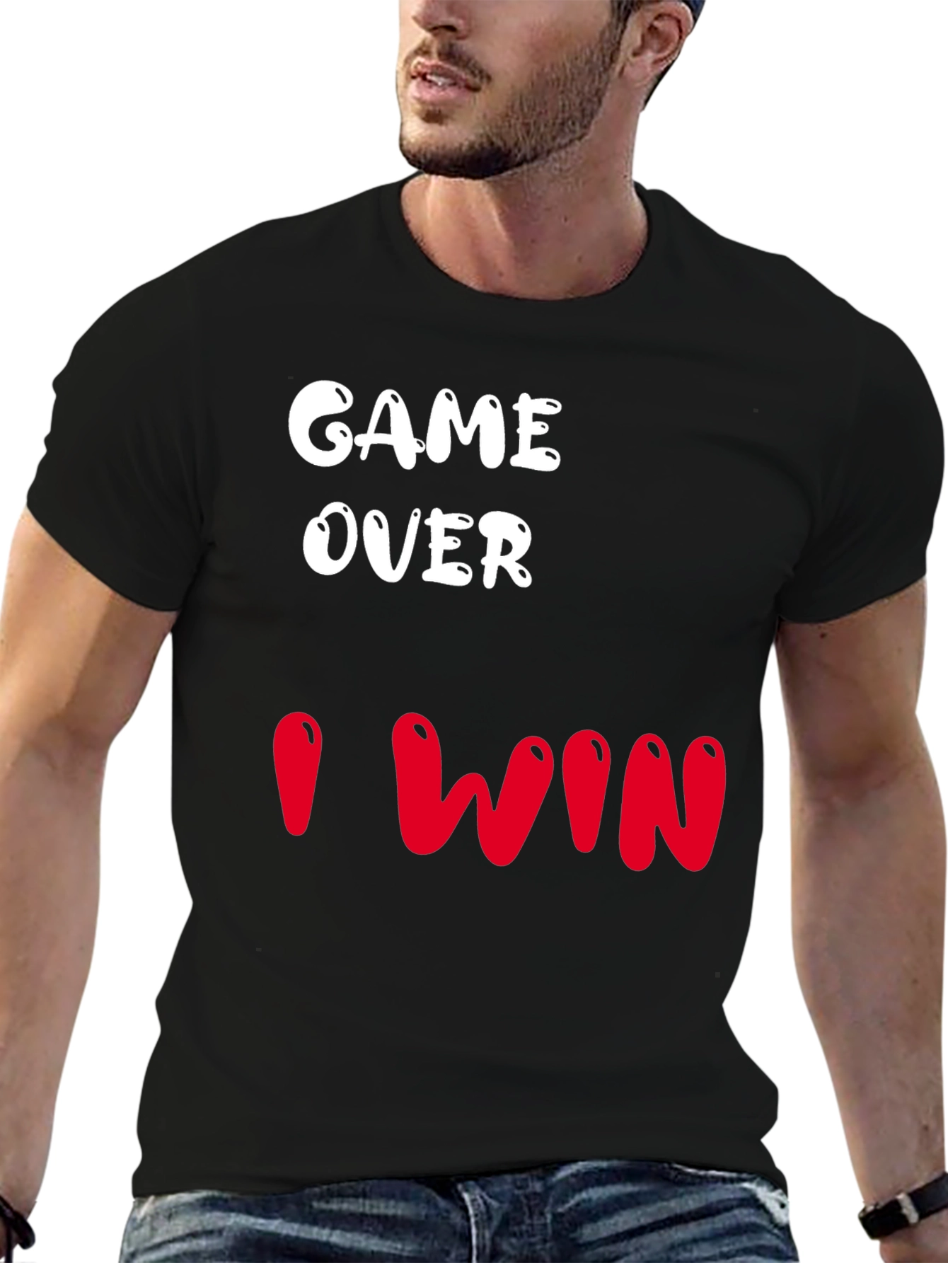 Game Over I Win Graphic T-Shirt - Black