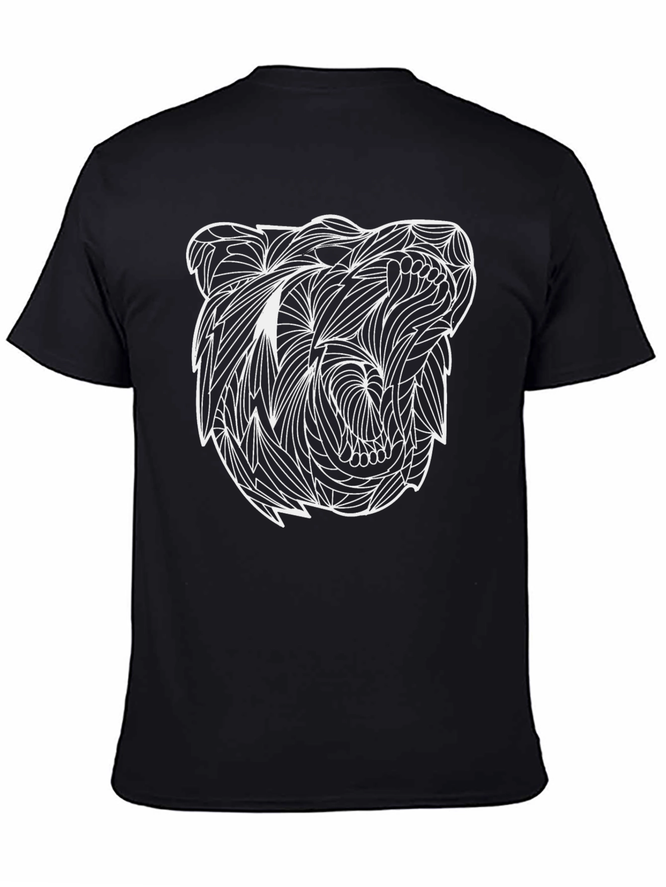 Abstract Bear Graphic Black T-Shirt - Mens Casual Wear