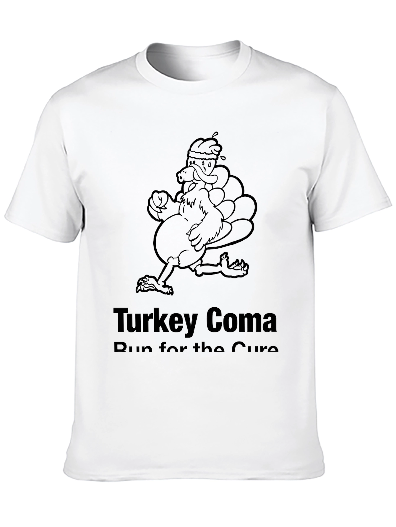 Turkey Coma Run for the Cure Black T-Shirt