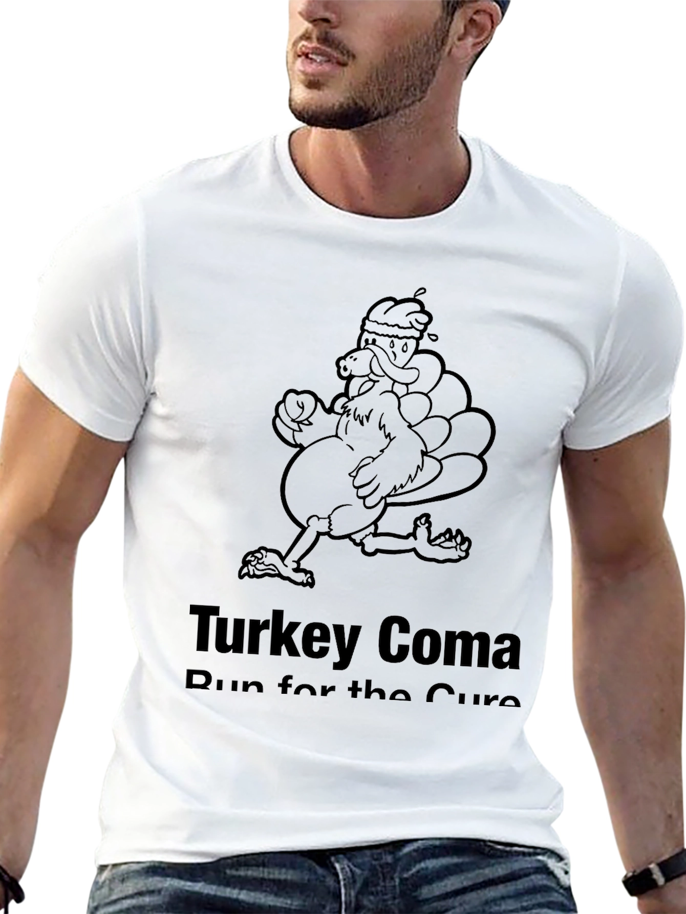 Turkey Coma Run for the Cure Black T-Shirt