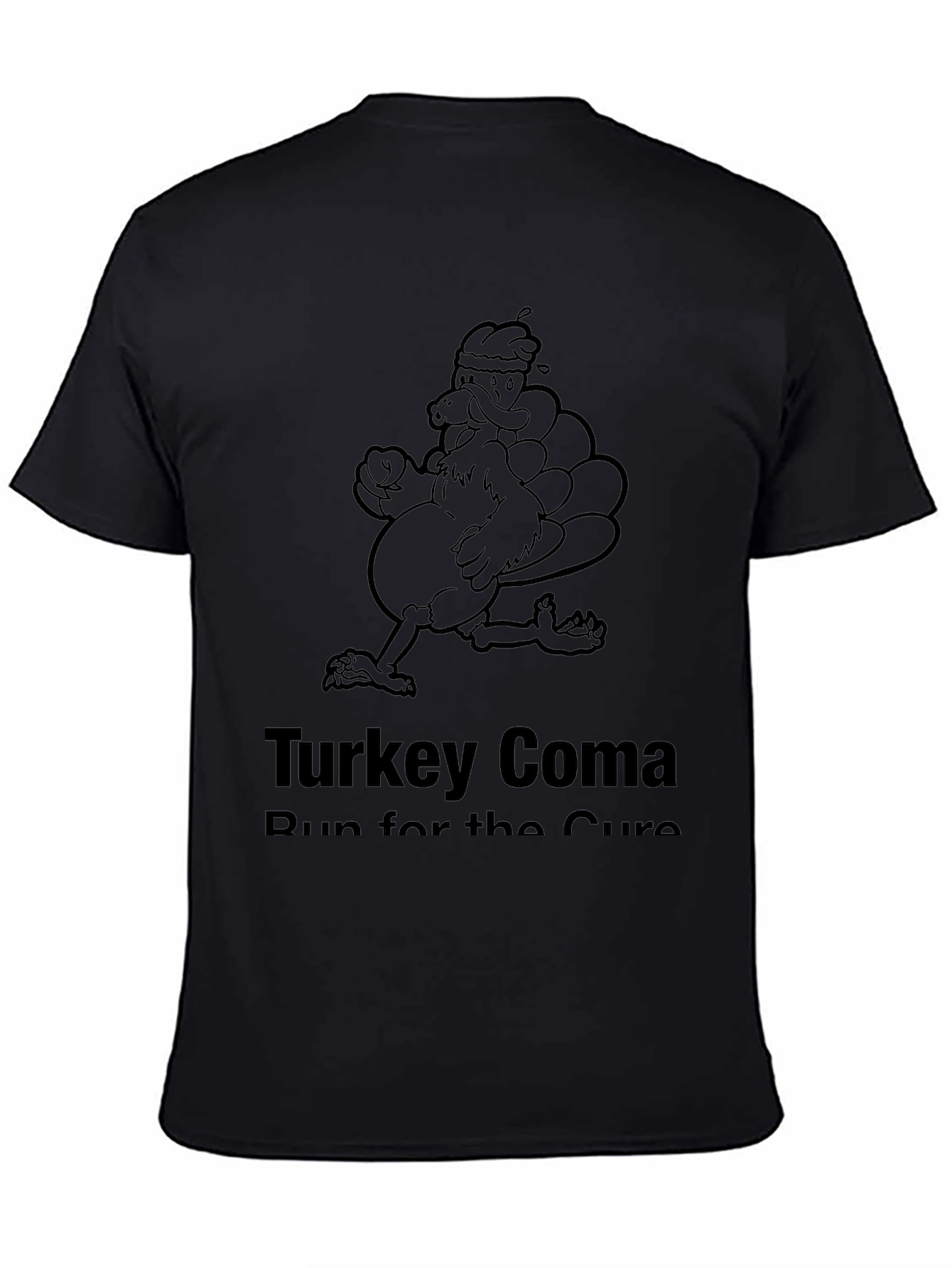 Turkey Coma Run for the Cure Black T-Shirt