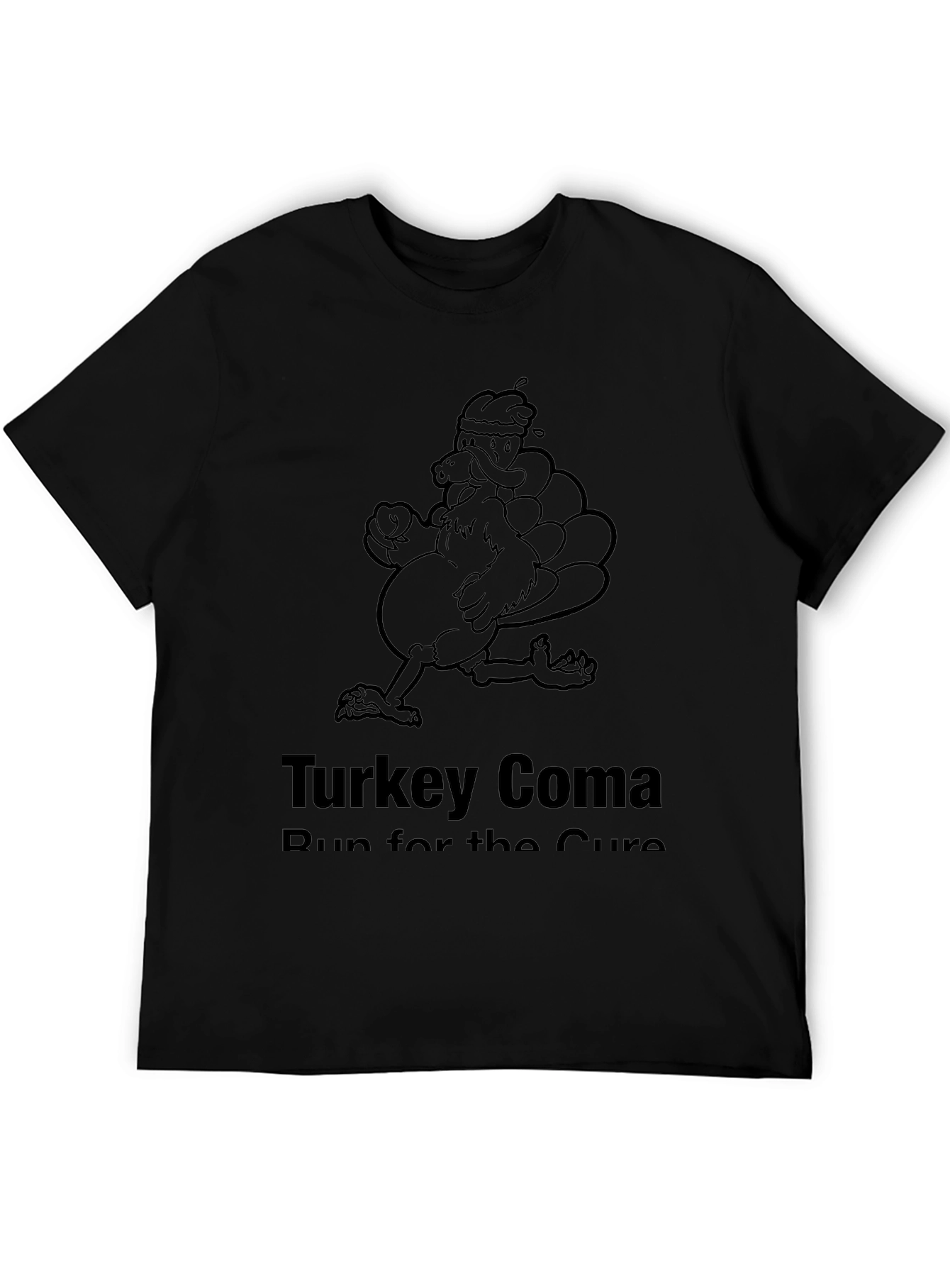 Turkey Coma Run for the Cure Black T-Shirt