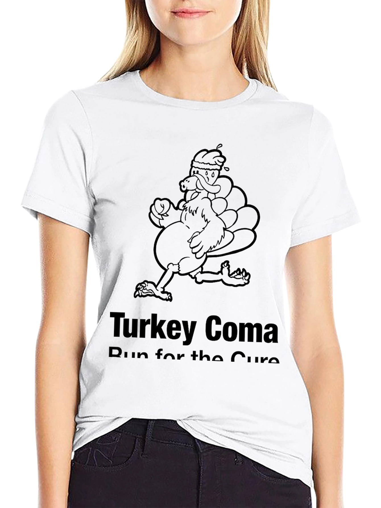 Turkey Coma Run for the Cure Black T-Shirt
