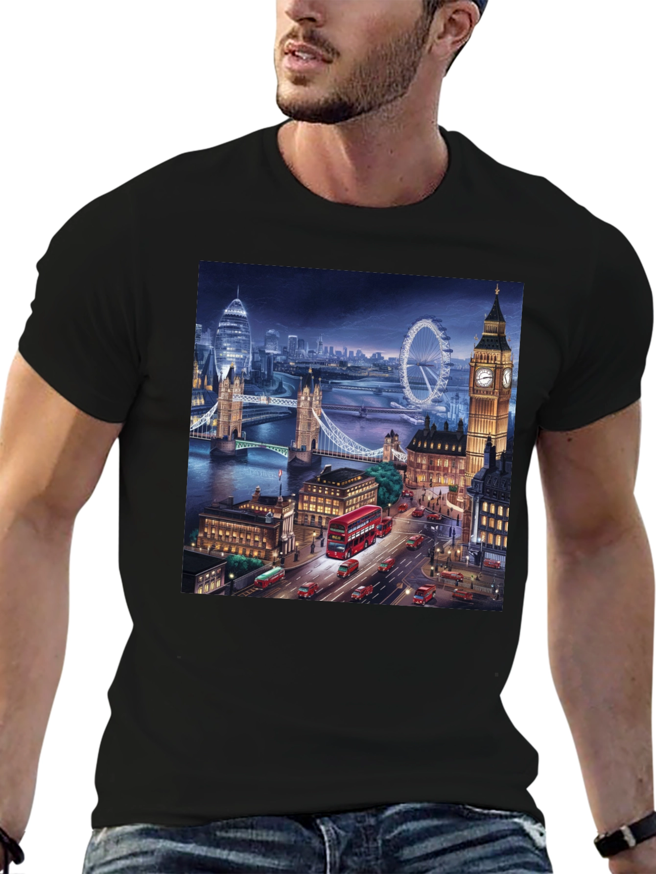London Skyline Black T-Shirt