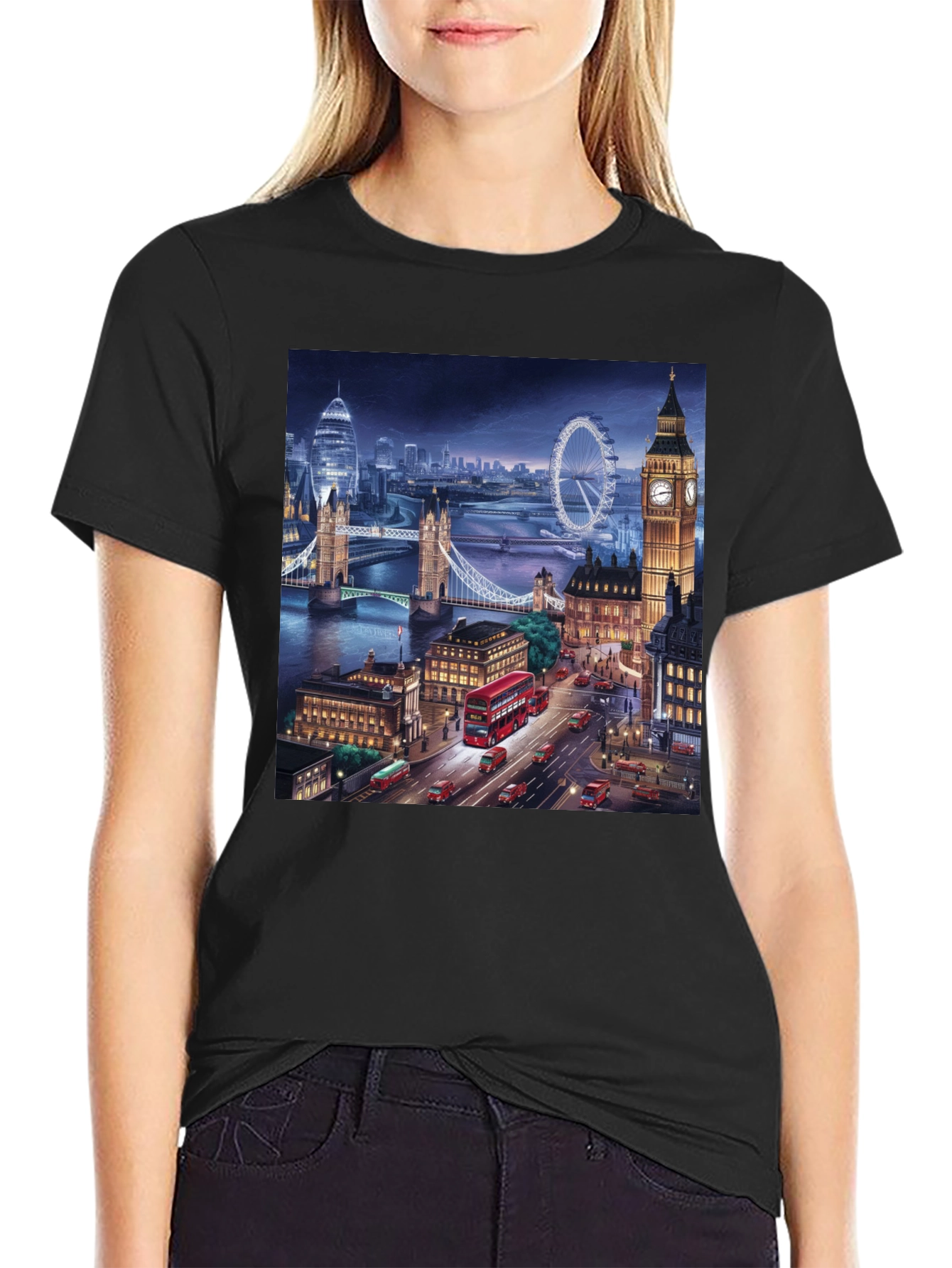 London Skyline Black T-Shirt