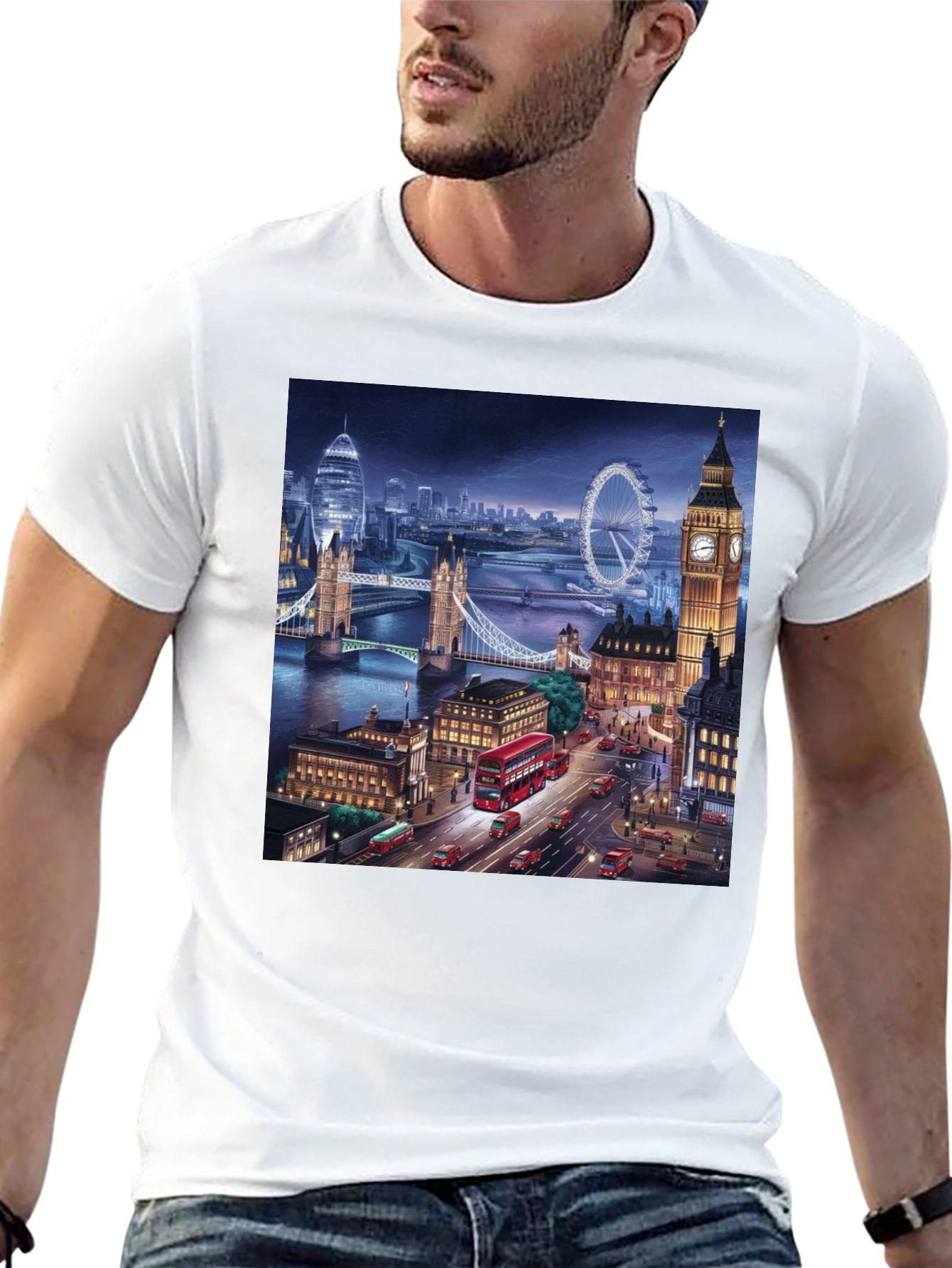 London Skyline Black T-Shirt