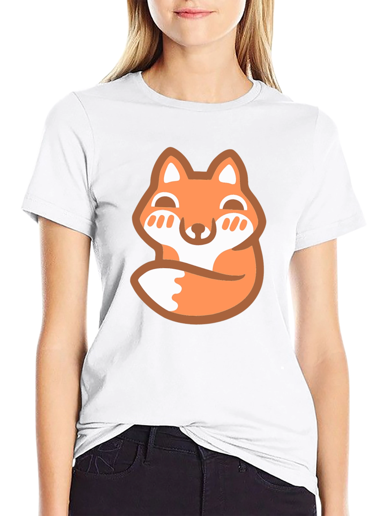 Cute Fox Graphic Tee - Mens Black T-Shirt