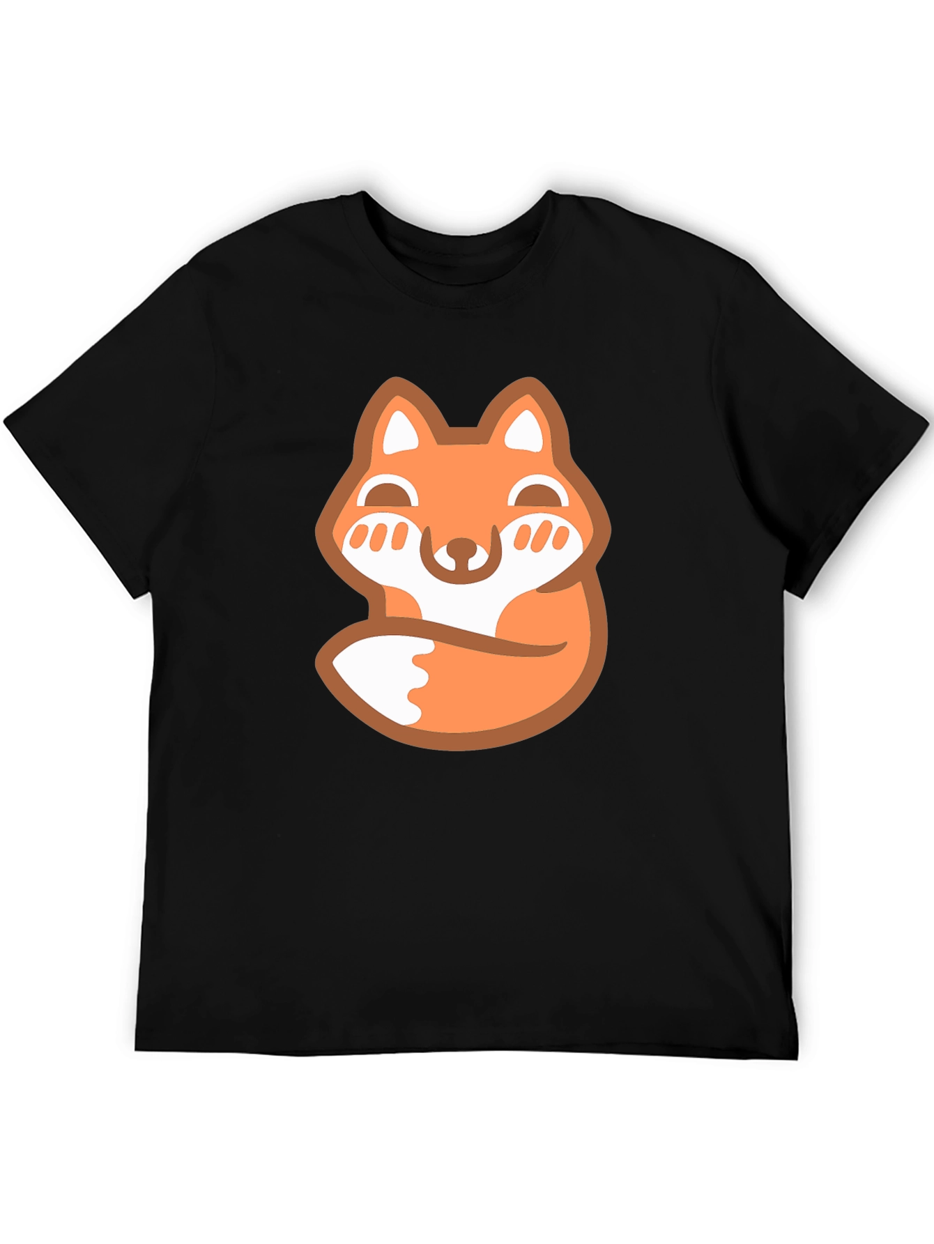 Cute Fox Graphic Tee - Mens Black T-Shirt
