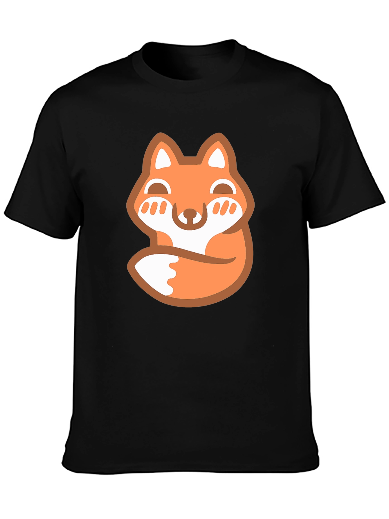Cute Fox Graphic Tee - Mens Black T-Shirt