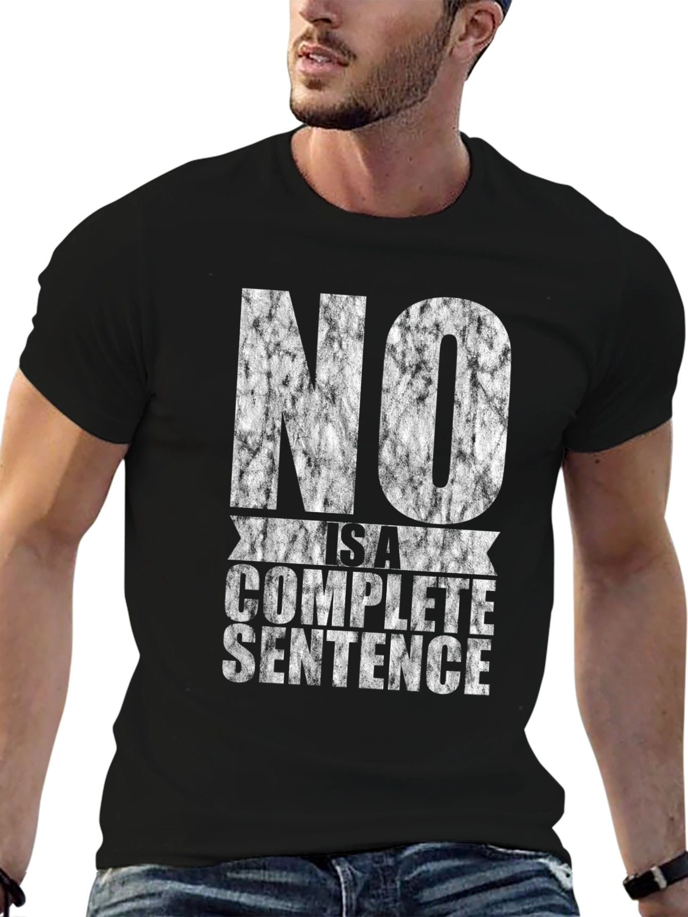 NO is a Complete Sentence Black Graphic Tee