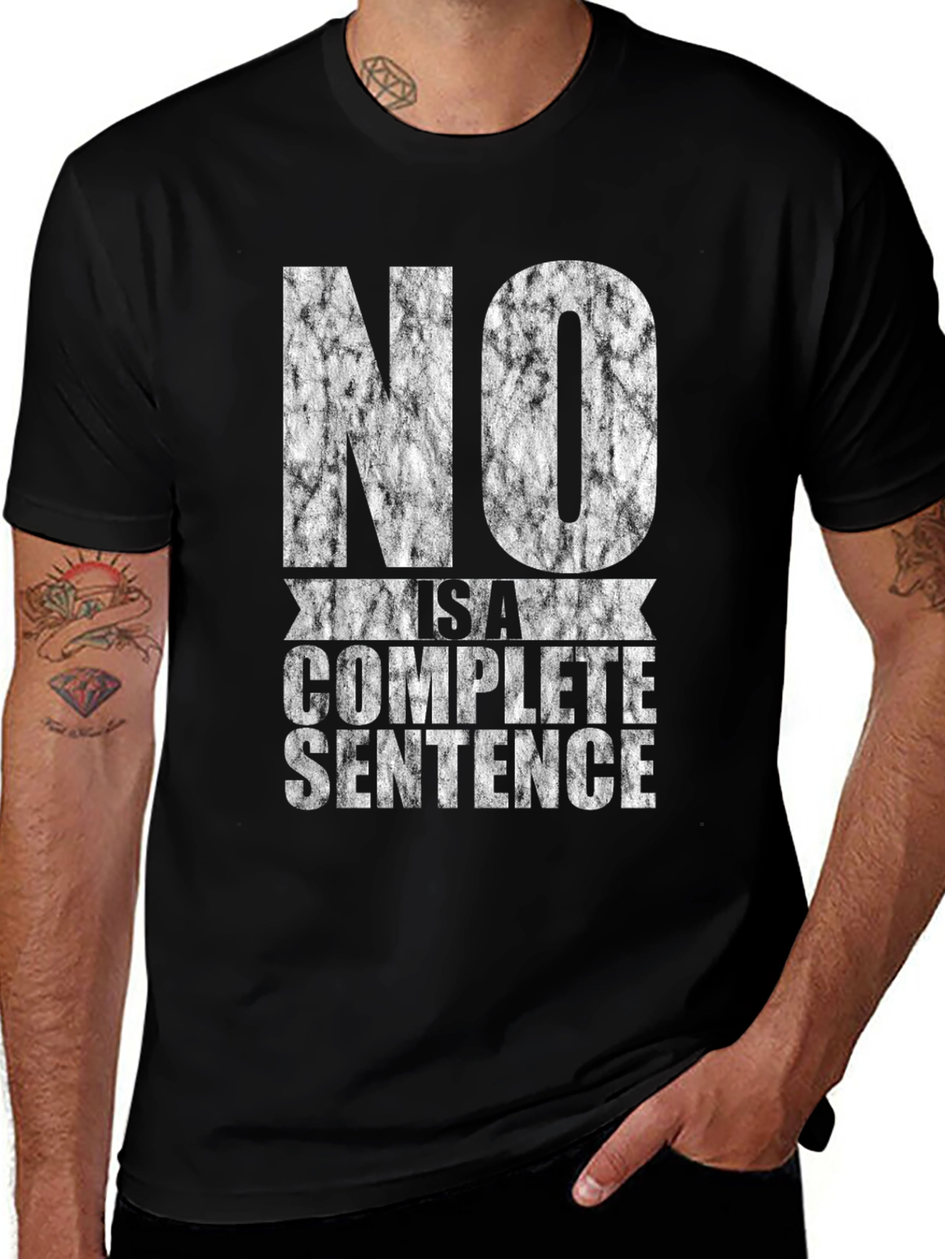 NO is a Complete Sentence Black Graphic Tee