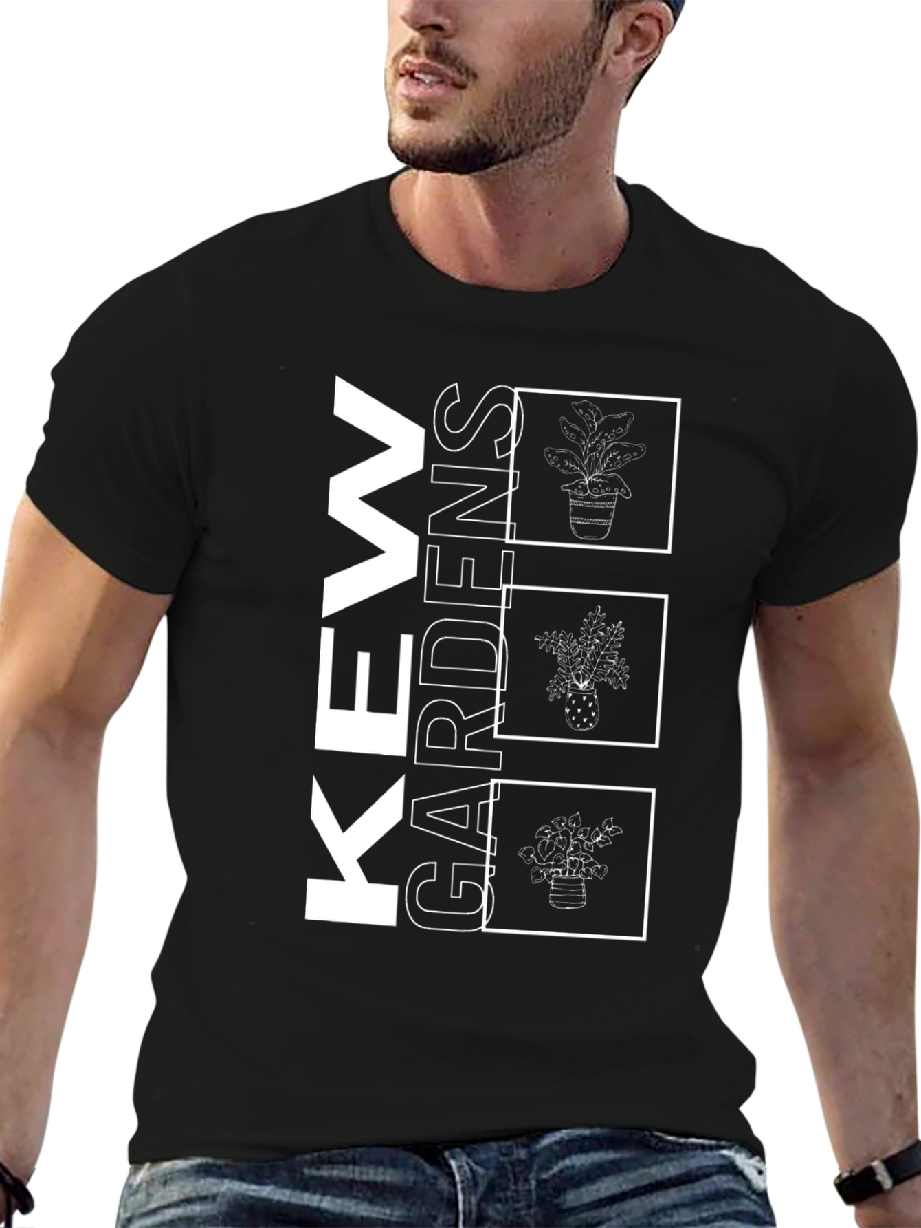 Kew Gardens Plant Graphic Black T-Shirt