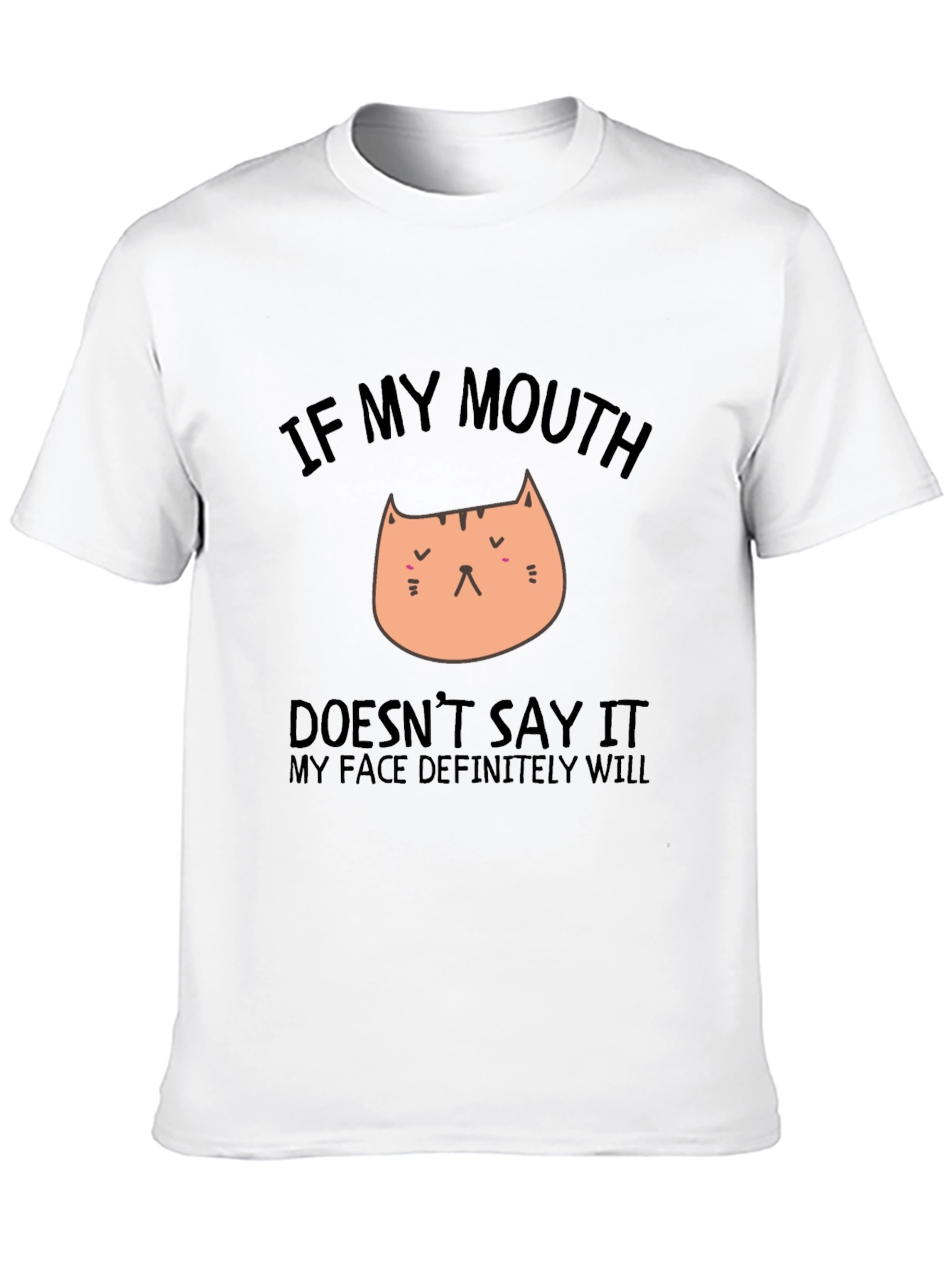 Funny Cat Graphic Black T-Shirt