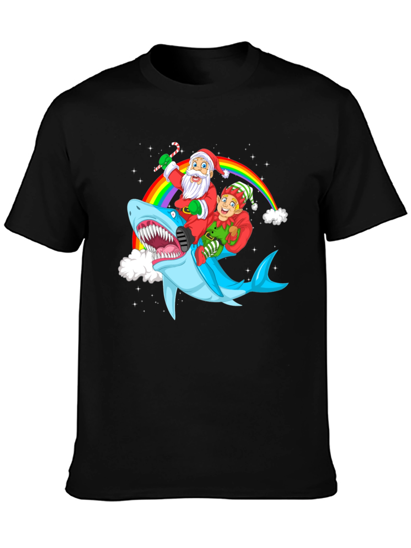 Christmas Shark Santa & Elf T-Shirt