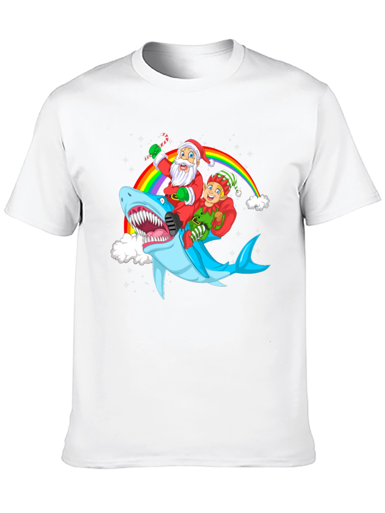 Christmas Shark Santa & Elf T-Shirt
