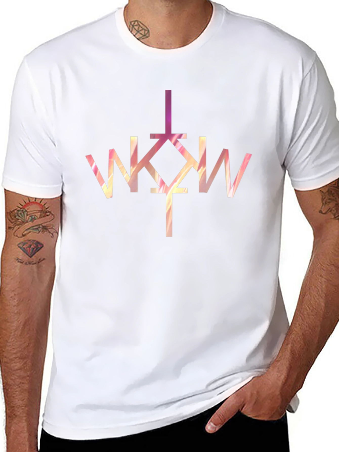 Graphic Tee - WKW Symbol - Black Cotton Shirt